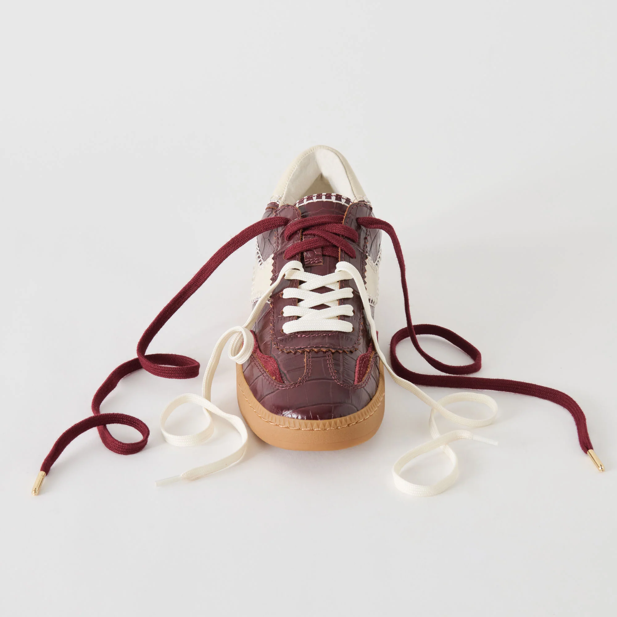 NOTICE STITCH SNEAKERS OXBLOOD CROCO EMBOSSED LEATHER - Image 9