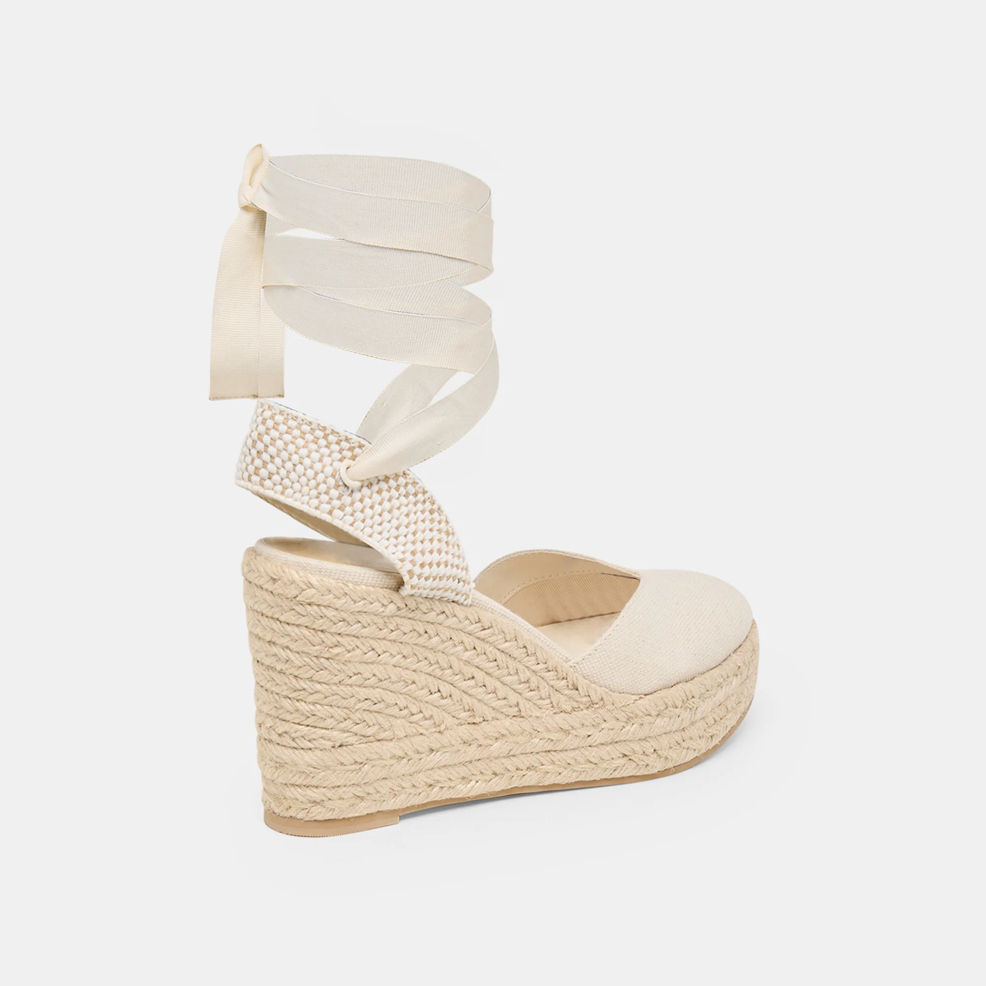 NOURA WEDGES ECRU LINEN - Image 5