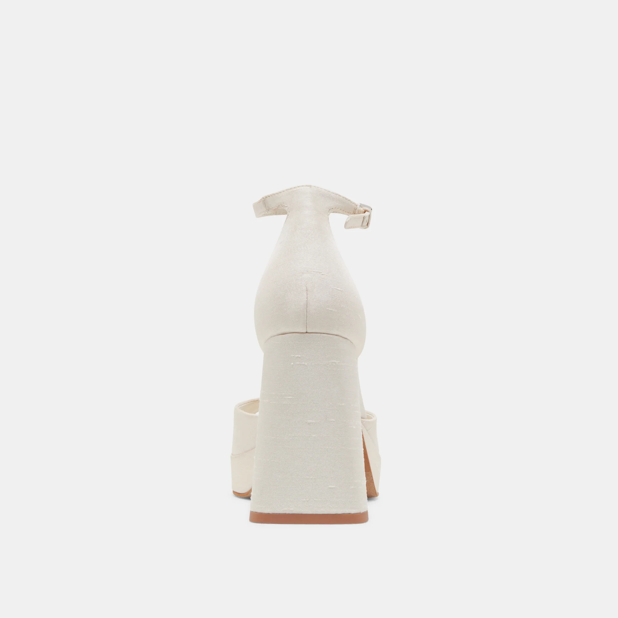 PANDRO WIDE HEELS WHITE SATIN - Image 7