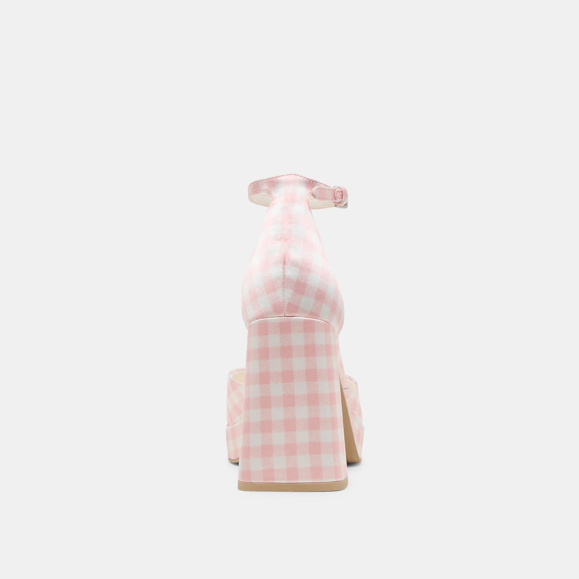 PANDRO X BYRDIE GOLF WIDE HEELS PINK PLAID GINGHAM - Image 7