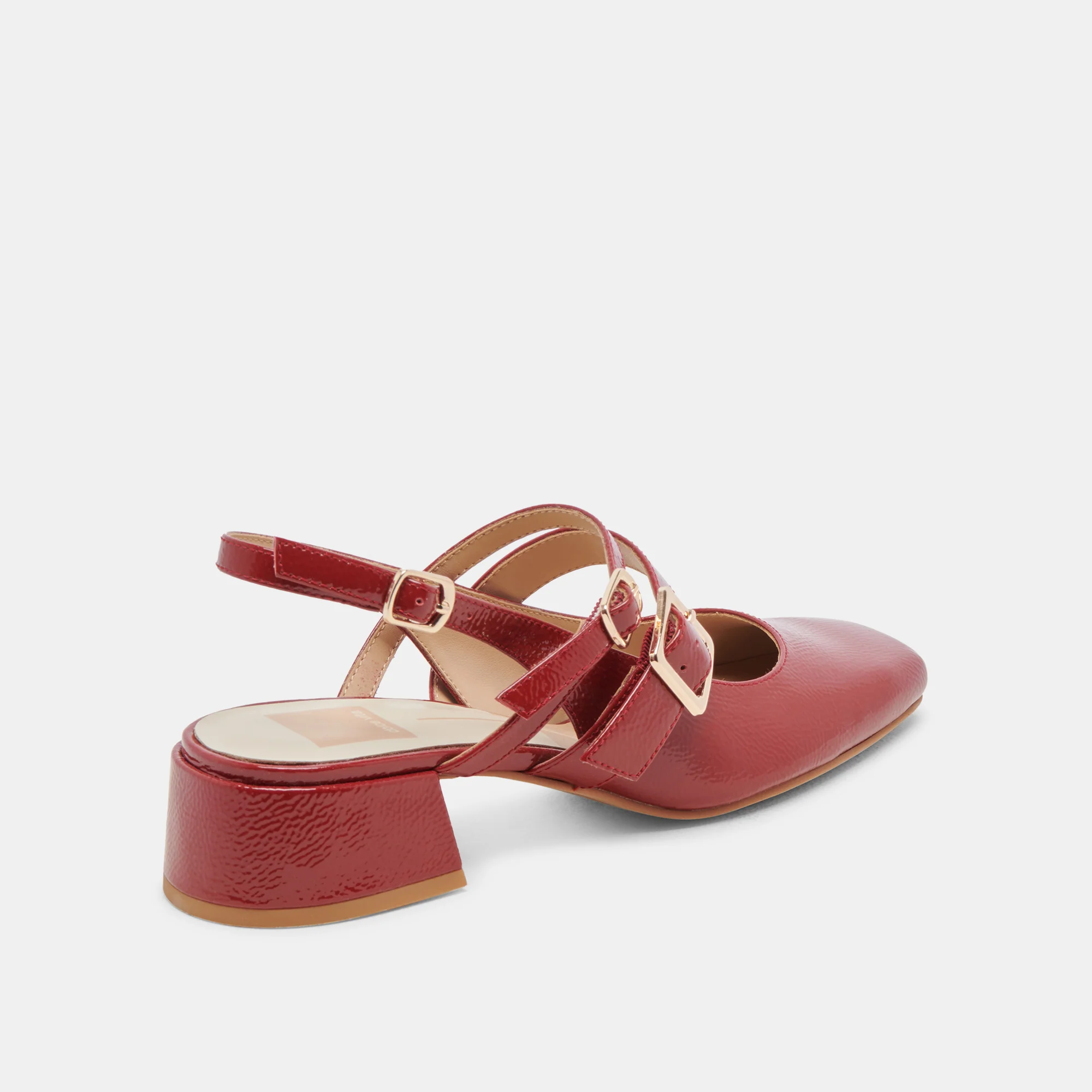 PATZY HEELS CRIMSON CRINKLE PATENT LEATHER - Image 5