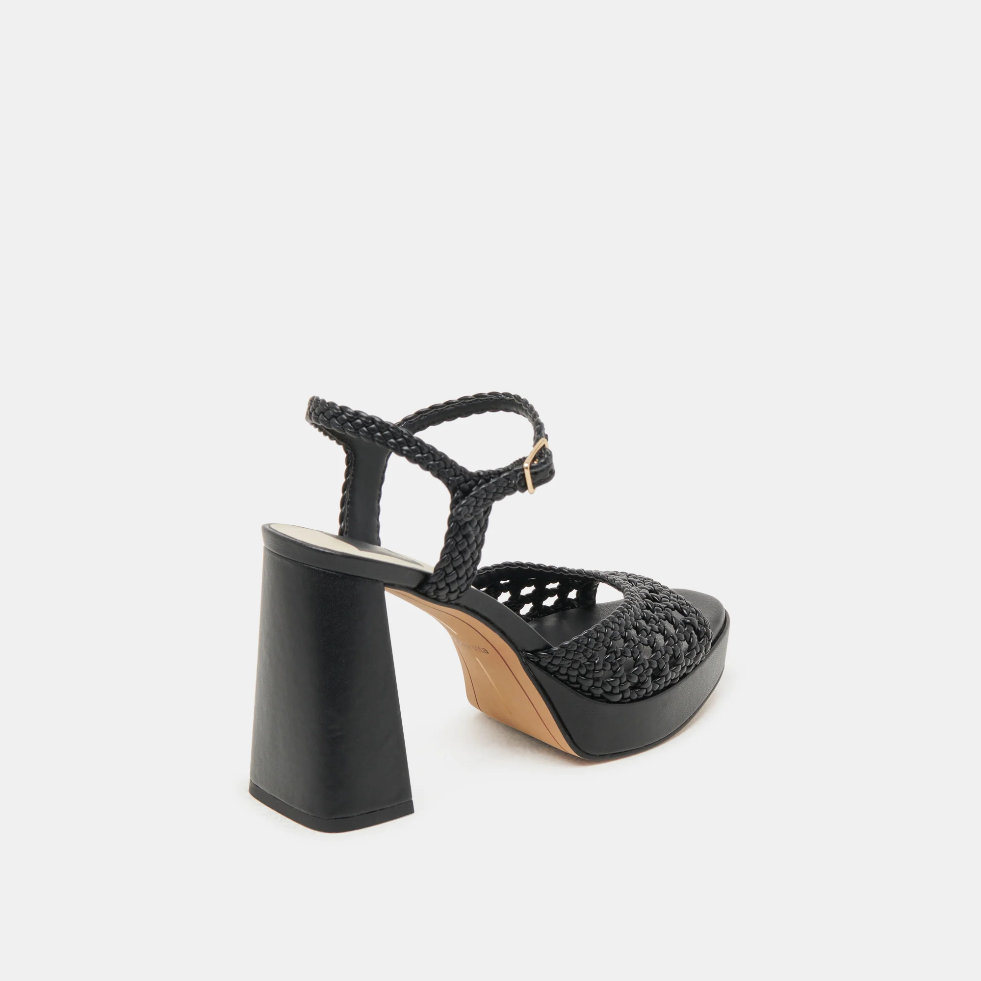 PEYTEN WIDE HEELS BLACK WOVEN STELLA - Image 3