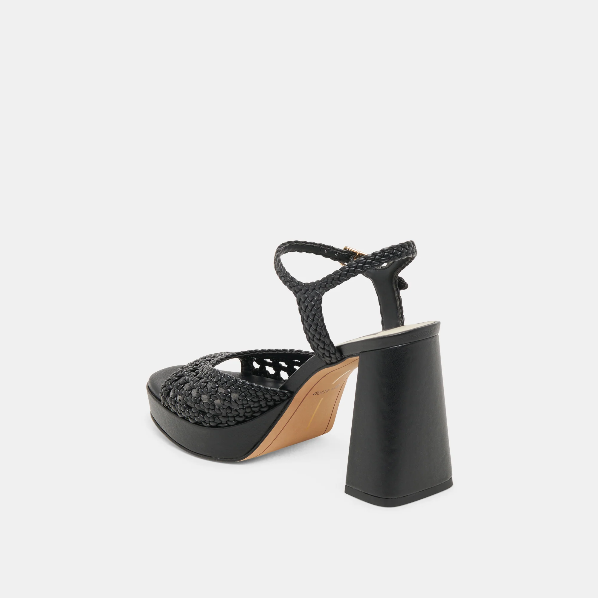 PEYTEN WIDE HEELS BLACK WOVEN STELLA - Image 5