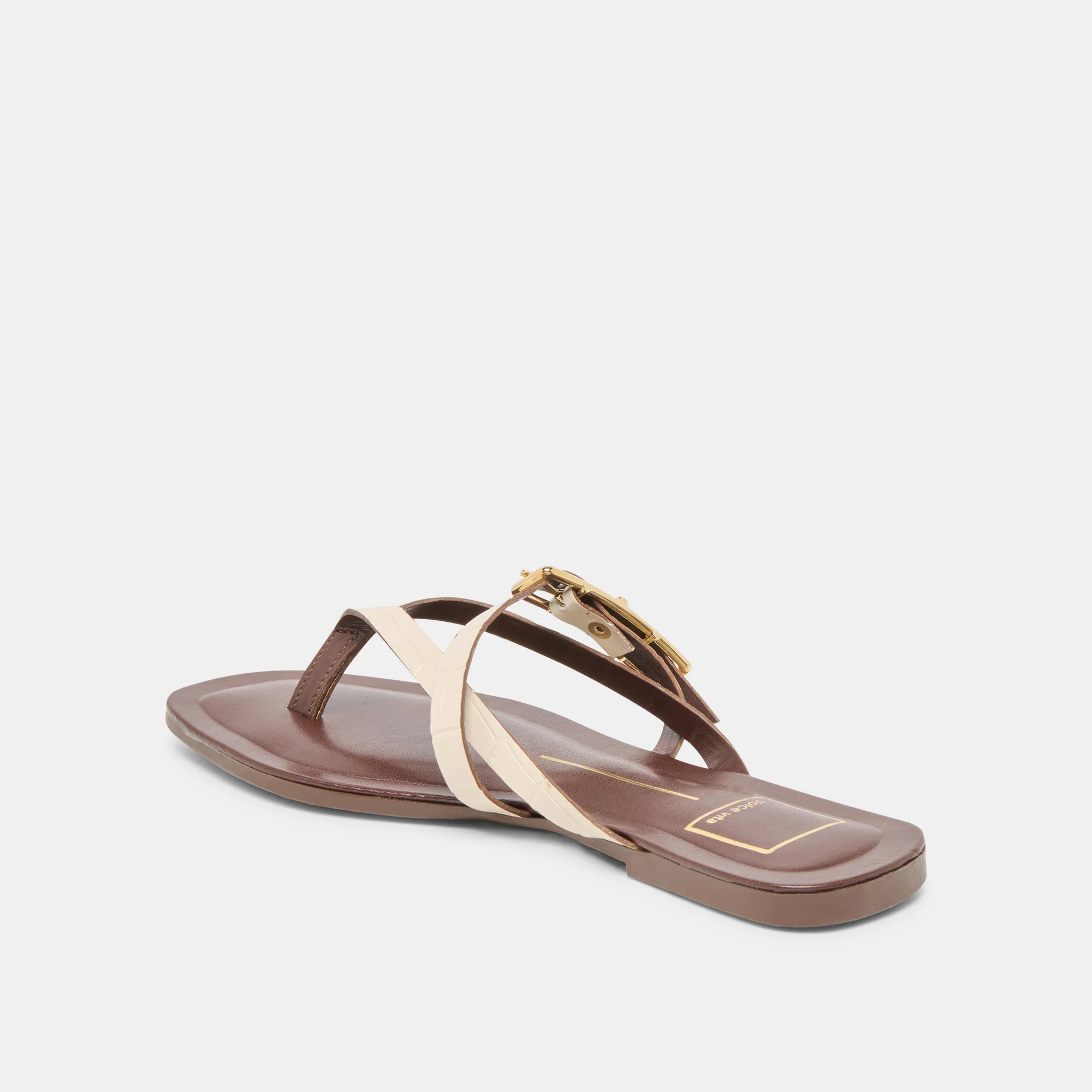 PIERS SANDALS BEIGE CROCO EMBOSSED LEATHER - Image 9
