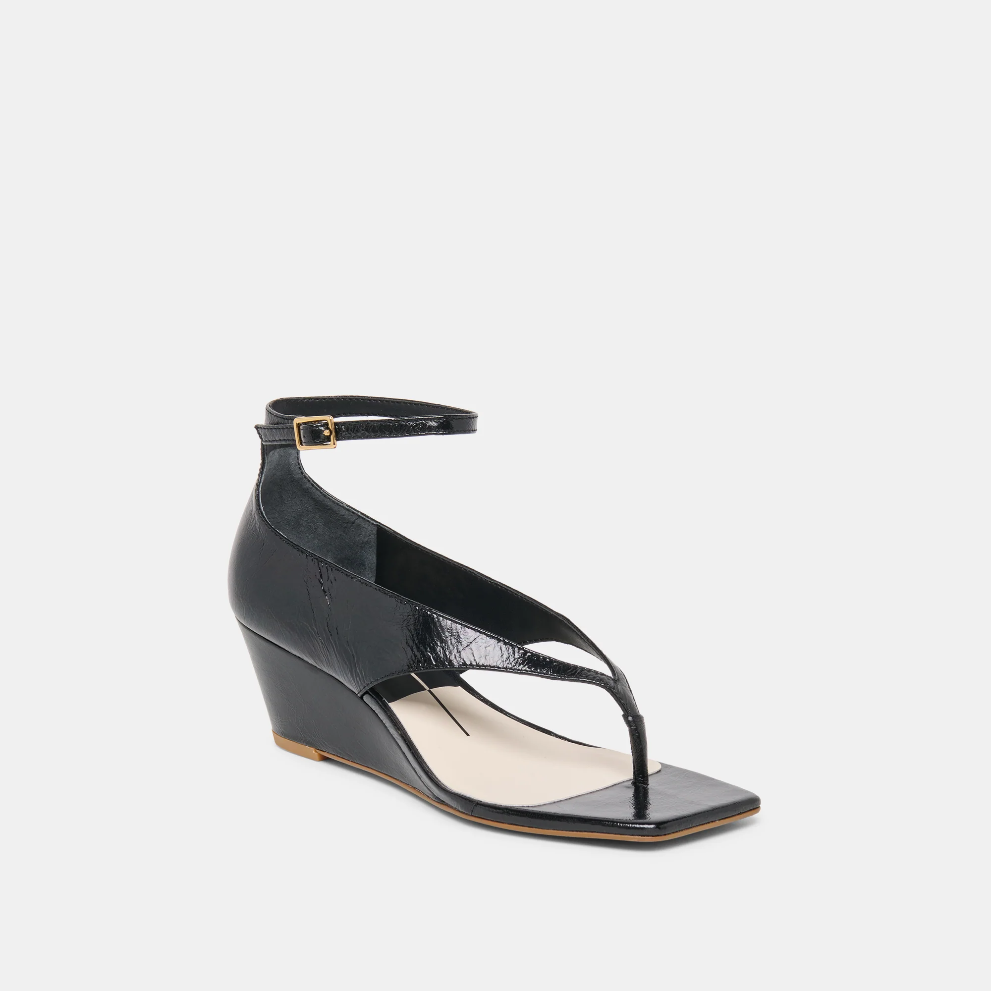 QUINNY WEDGES BLACK LEATHER - Image 3