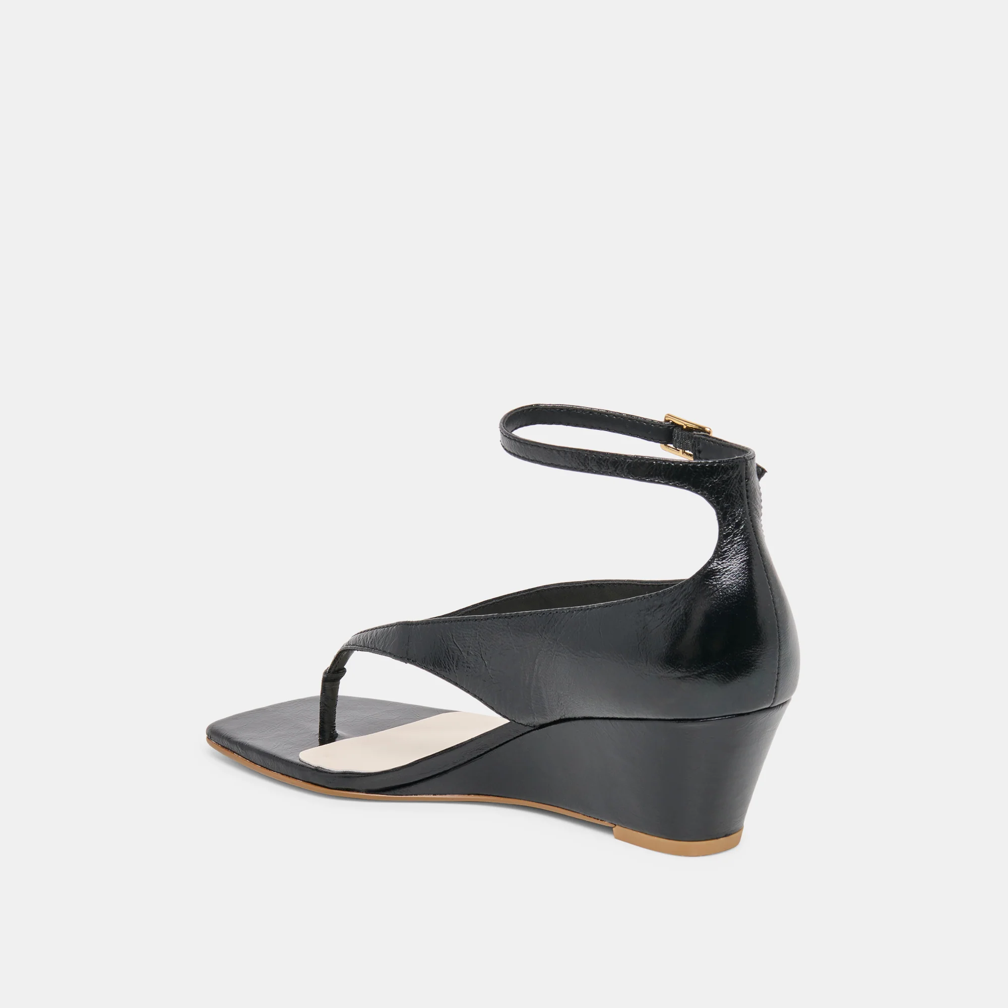QUINNY WEDGES BLACK LEATHER - Image 7