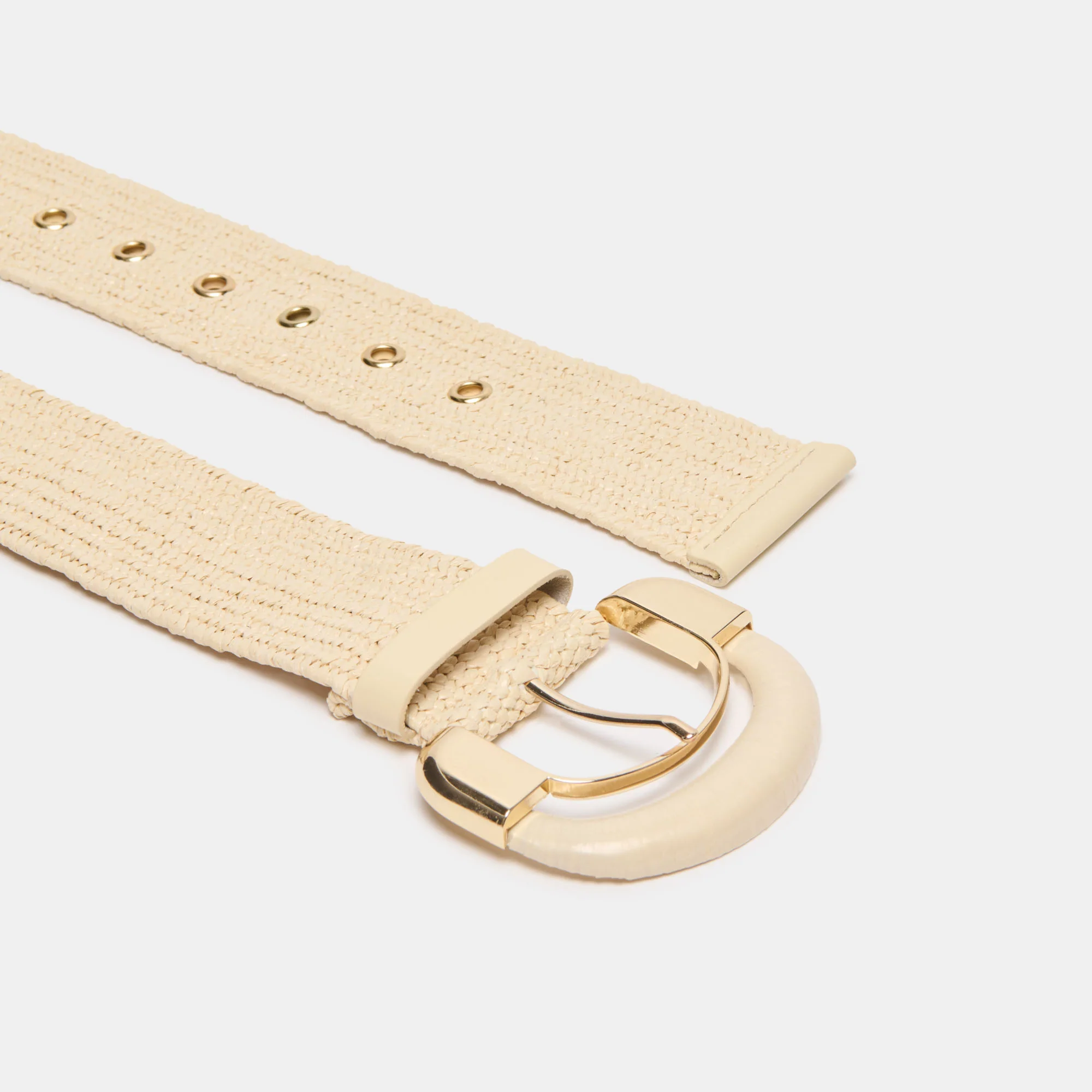 RAFFIA OVERSIZED BUCKLE BELT NATURAL - Image 2