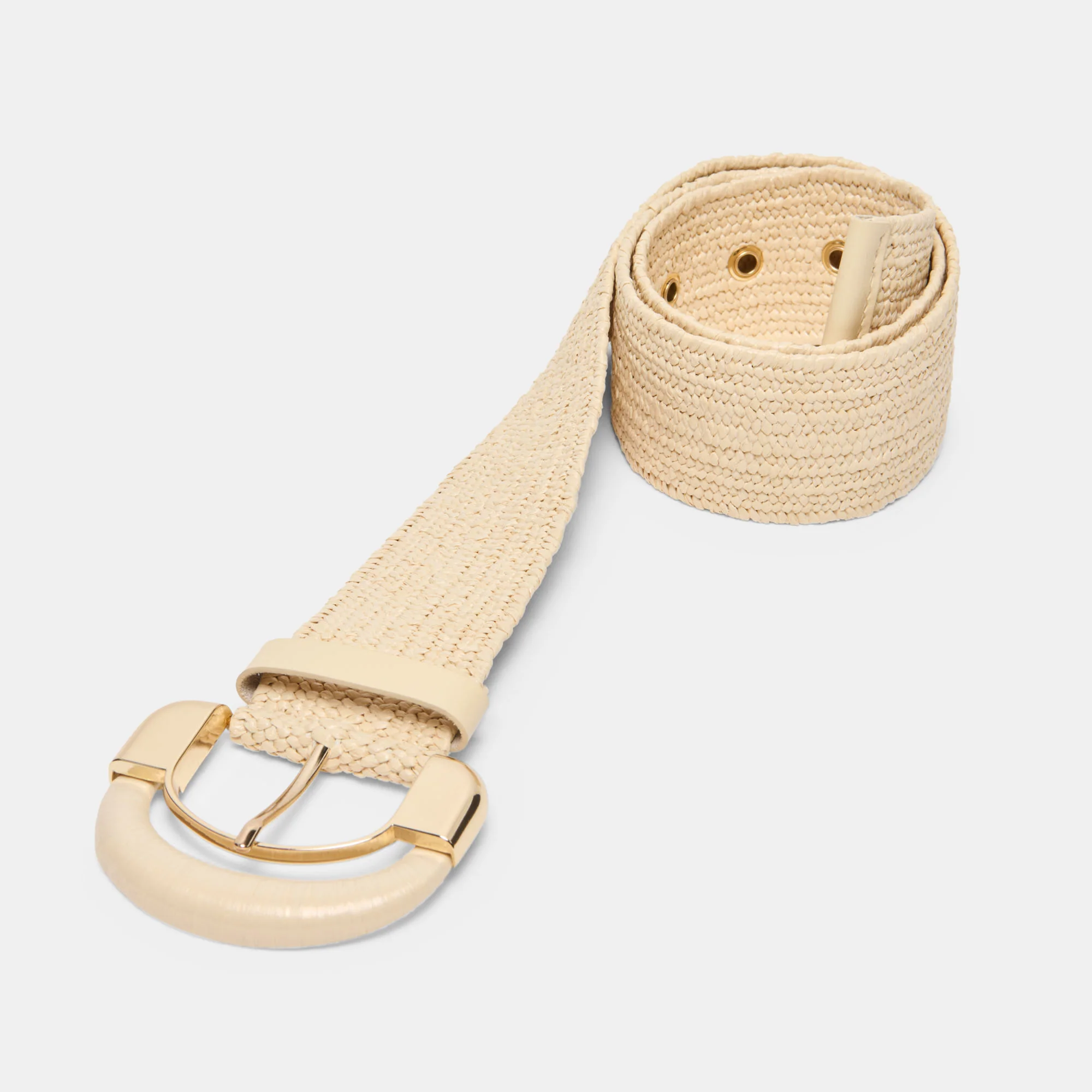 RAFFIA OVERSIZED BUCKLE BELT NATURAL - Image 3