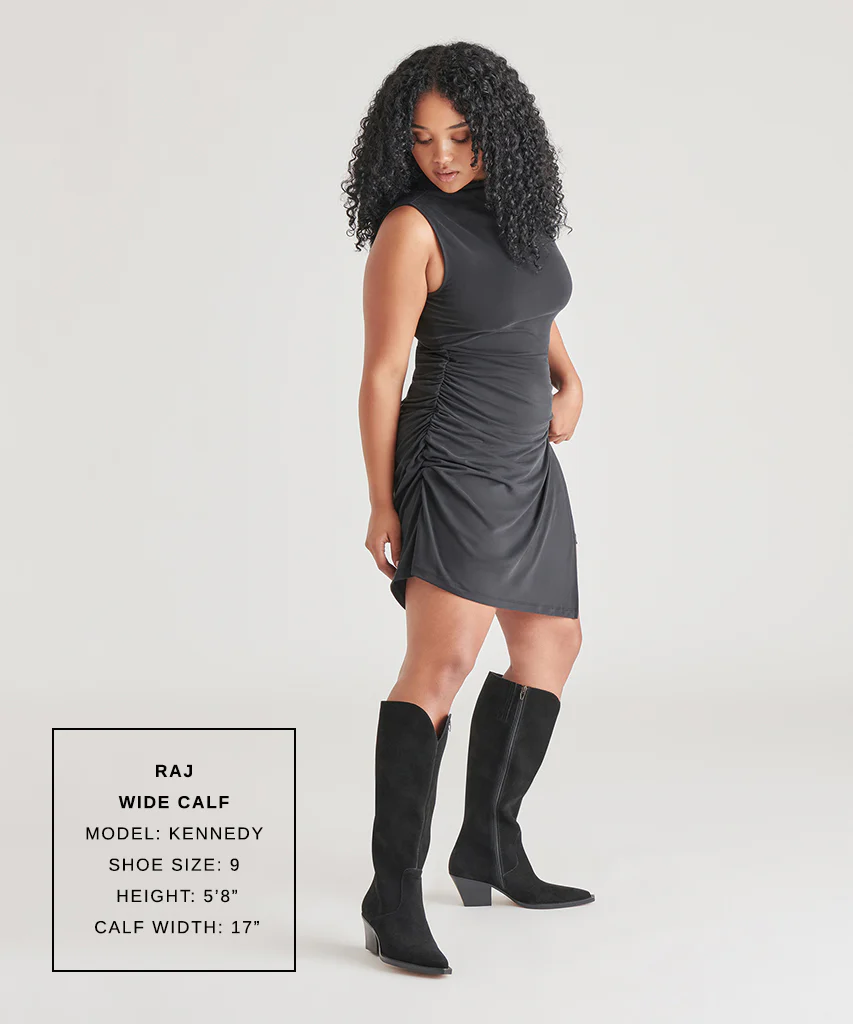 RAJ WIDE CALF BOOTS ONYX SUEDE - Image 5
