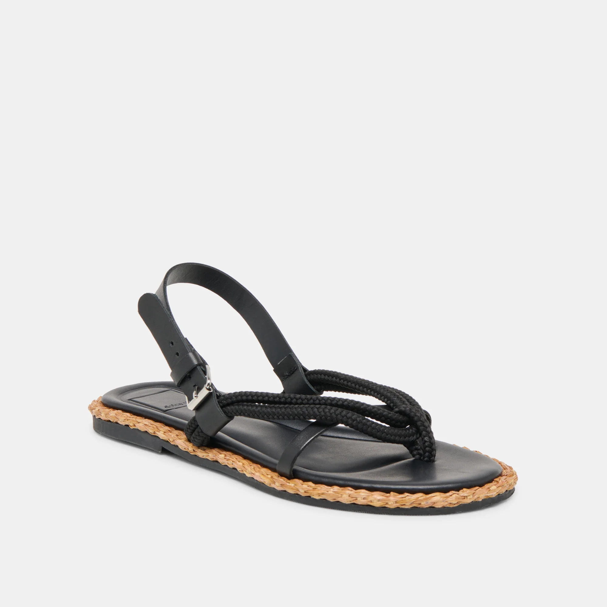 REED SANDALS BLACK LEATHER - Image 3