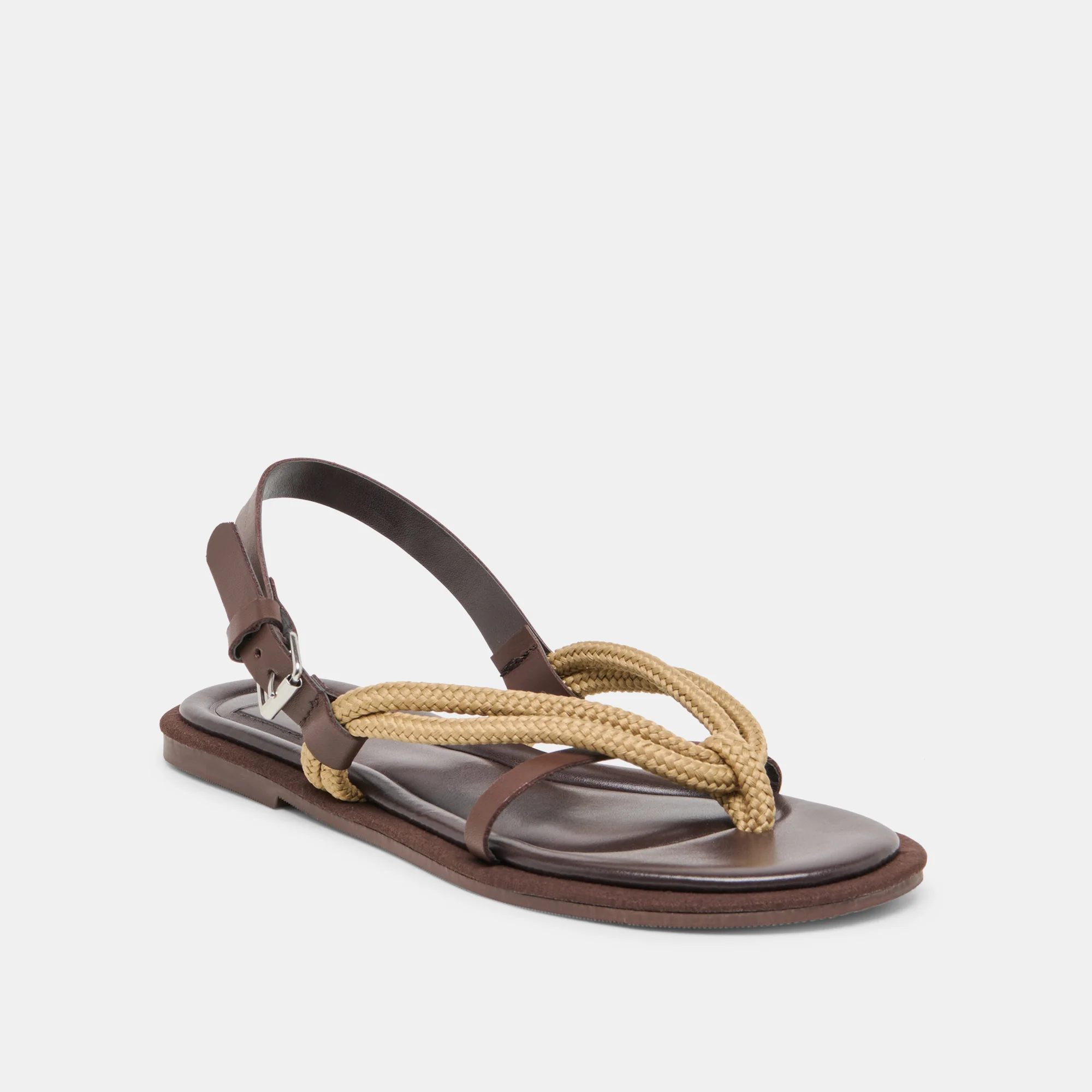 REED SANDALS DK BROWN LEATHER - Image 2