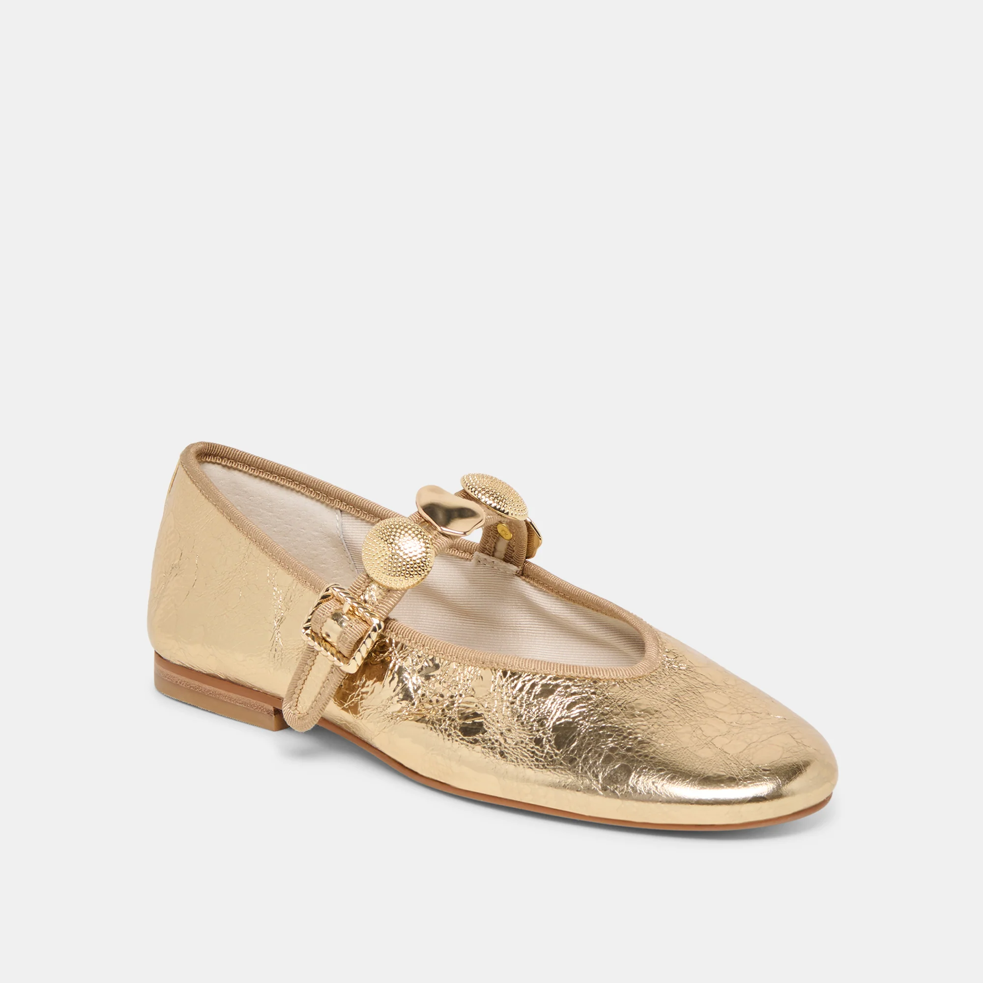RELAN BALLET FLATS GOLD DISTRESSED LEATHER - Image 2