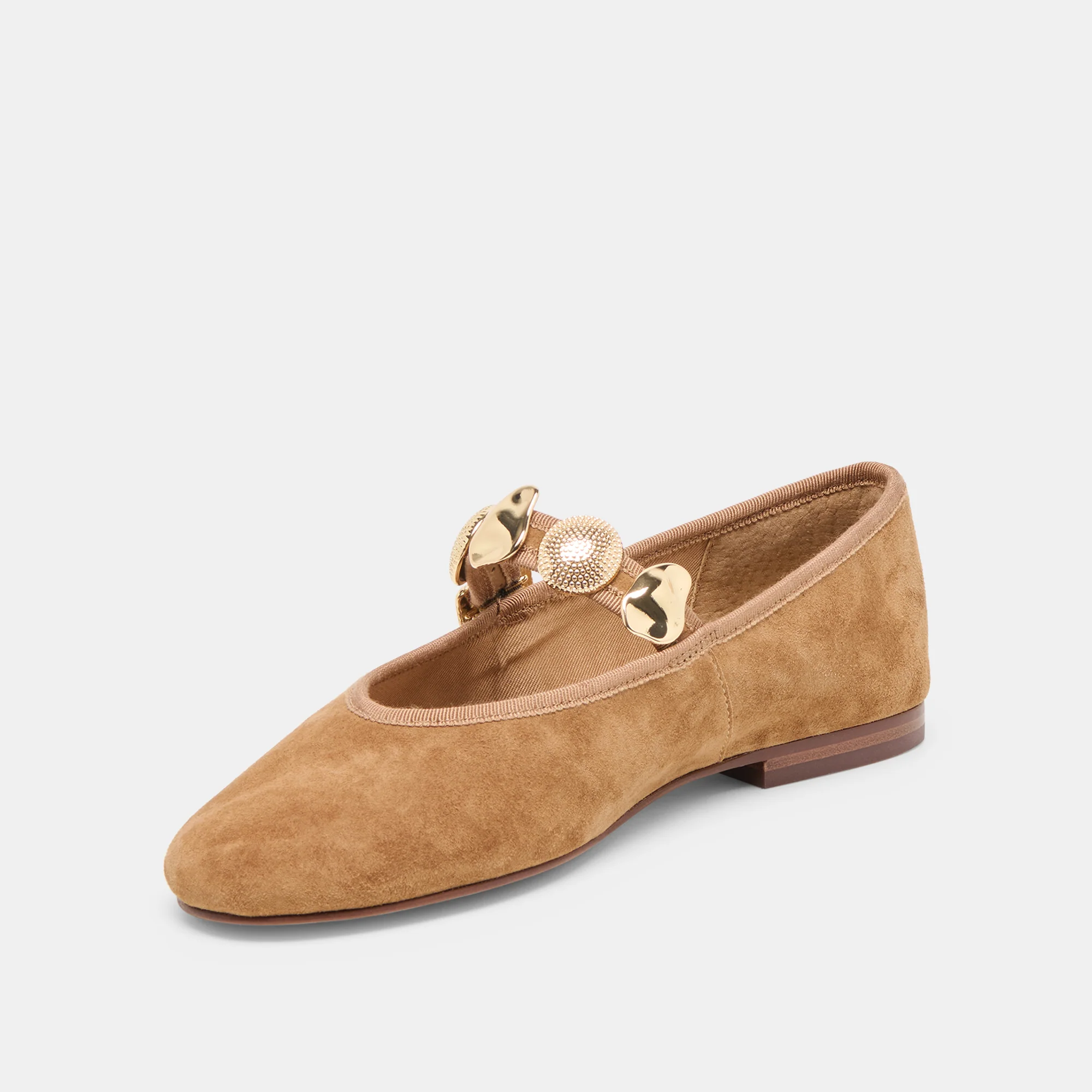 RELAN BALLET FLATS LT BROWN SUEDE - Image 6