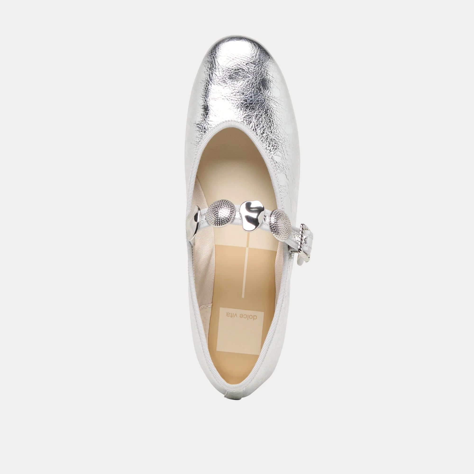 RELAN BALLET FLATS SILVER DISTRESSED LEATHER - Image 8