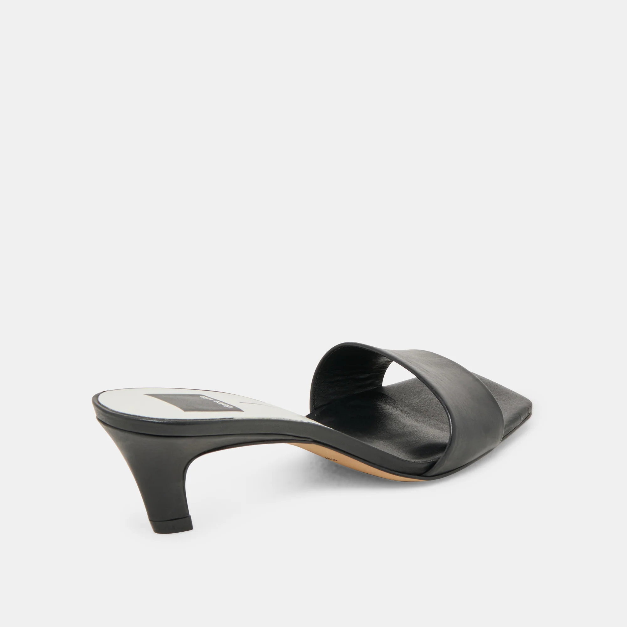 REXA WIDE HEELS BLACK LEATHER - Image 3
