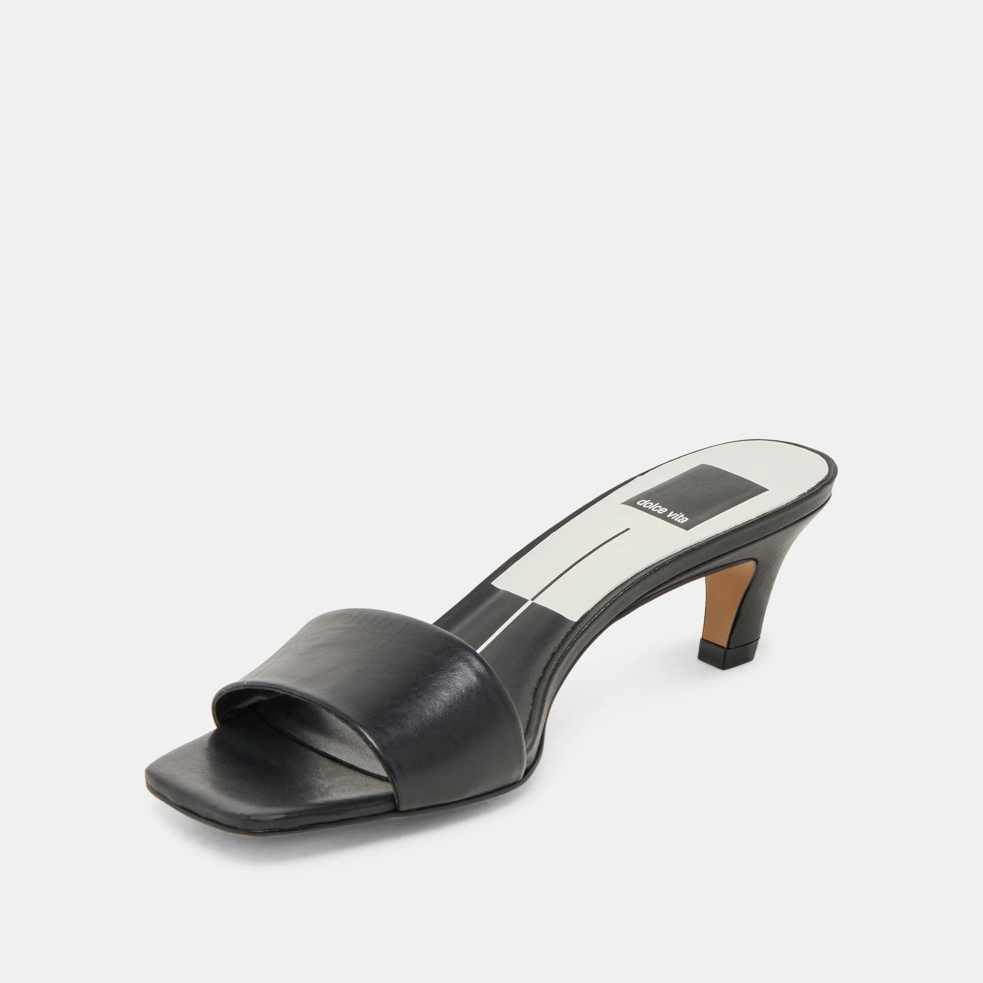 REXA WIDE HEELS BLACK LEATHER - Image 4