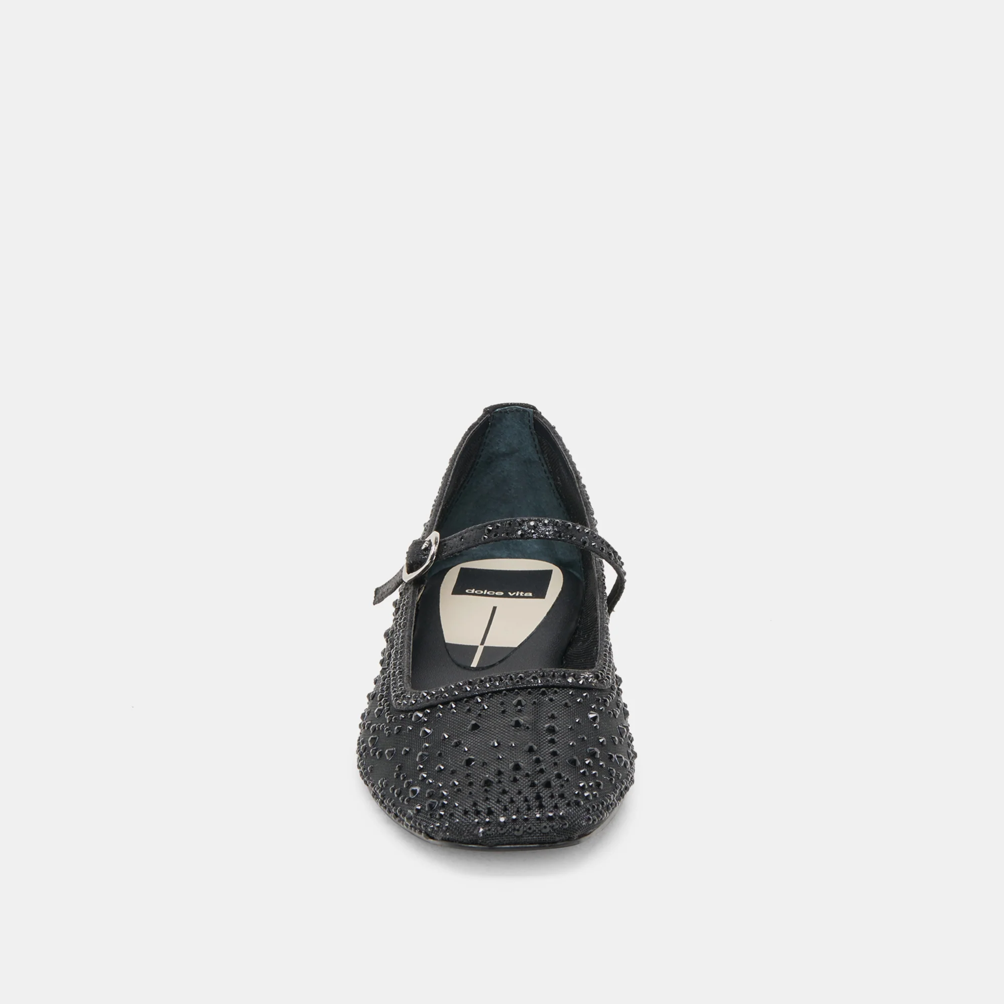 REYES CRYSTAL BALLET FLATS BLACK MESH - Image 7