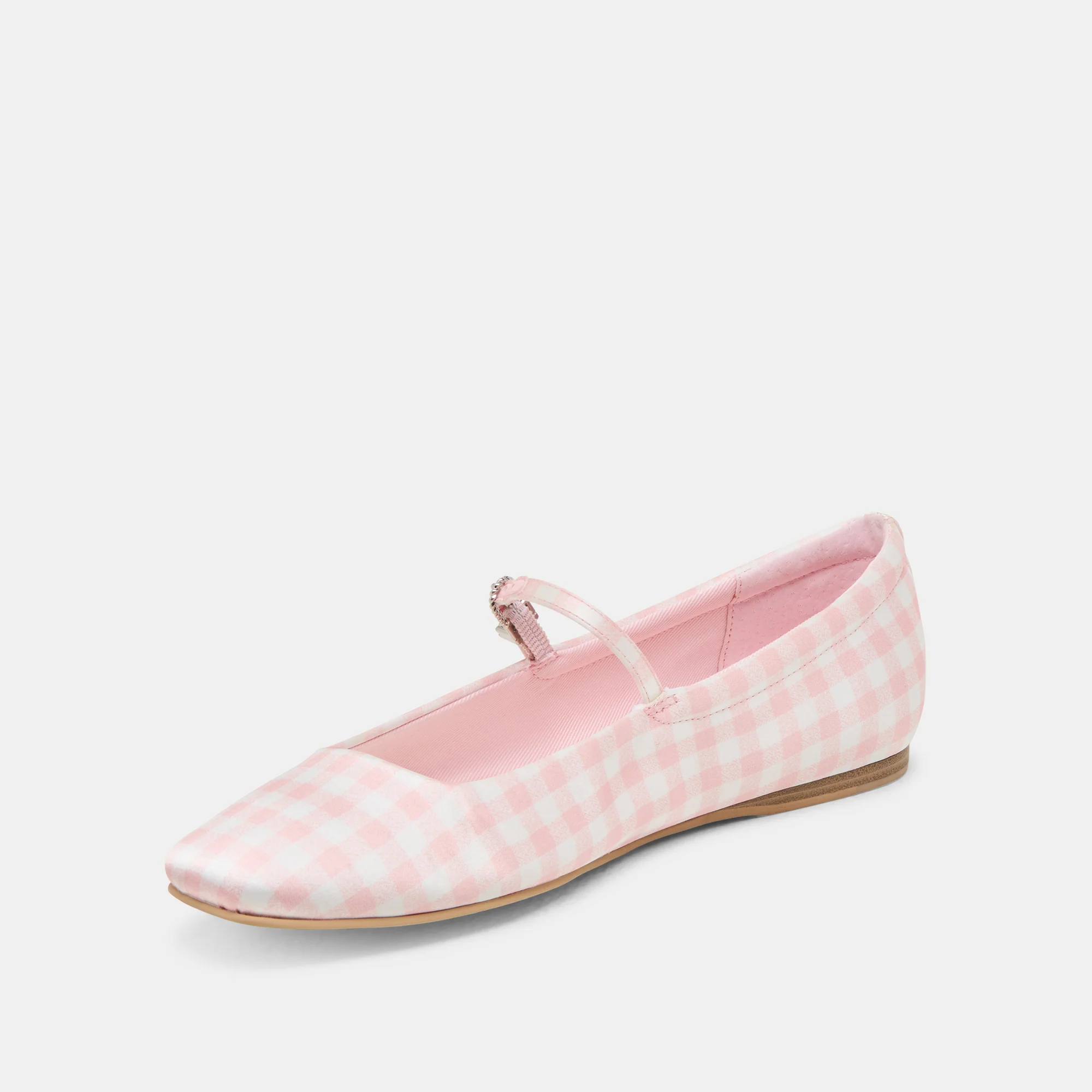 REYES X BYRDIE GOLF WIDE BALLET FLATS PINK PLAID GINGHAM - Image 4
