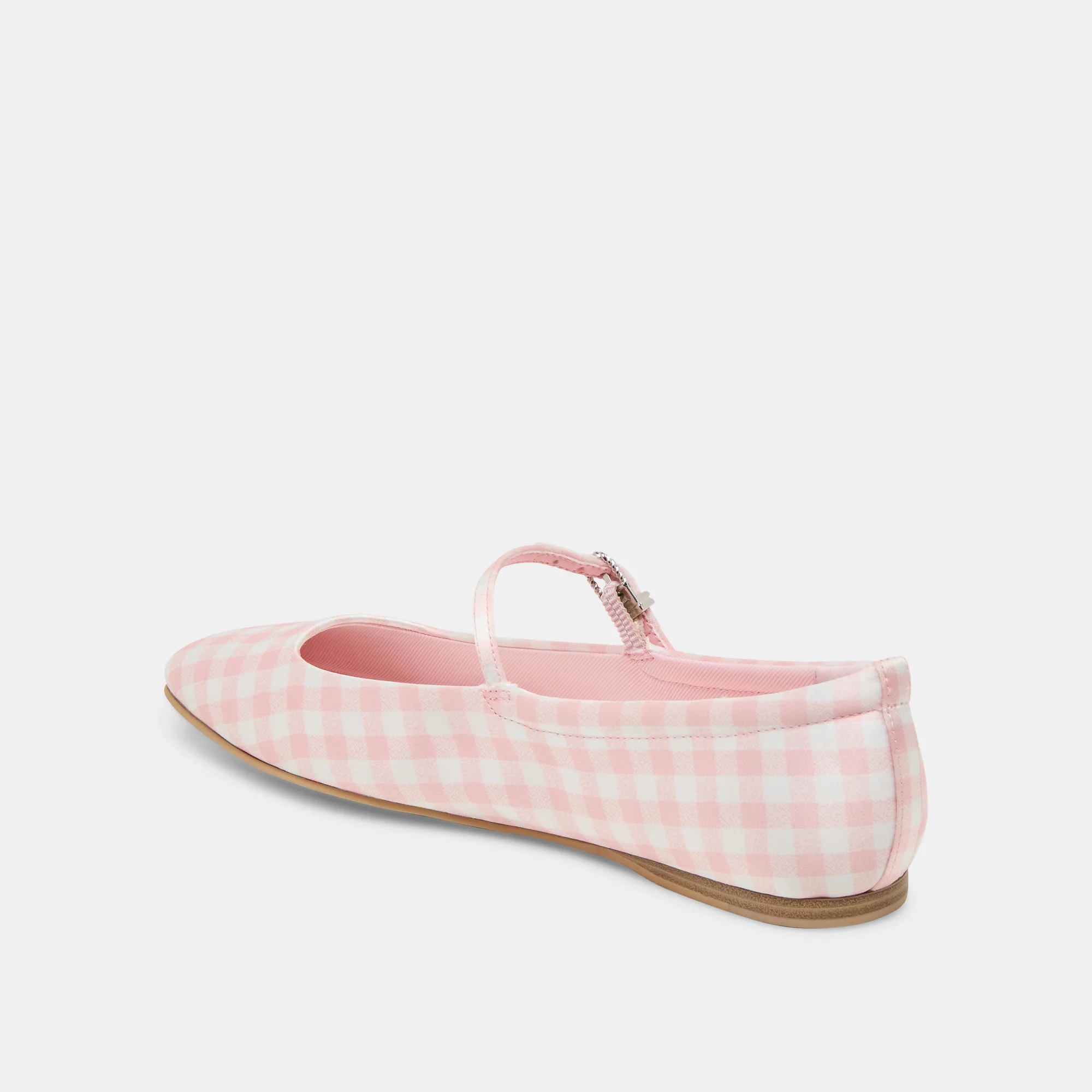 REYES X BYRDIE GOLF WIDE BALLET FLATS PINK PLAID GINGHAM - Image 5