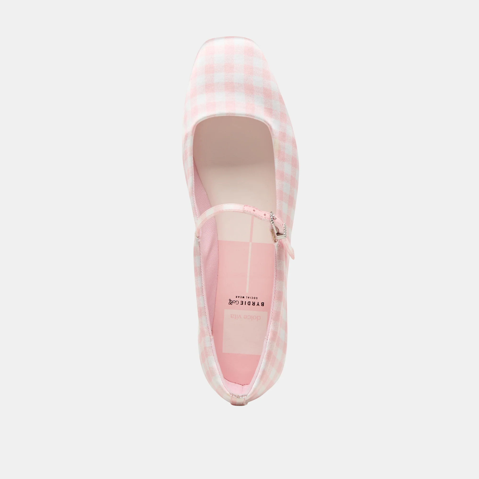 REYES X BYRDIE GOLF WIDE BALLET FLATS PINK PLAID GINGHAM - Image 8
