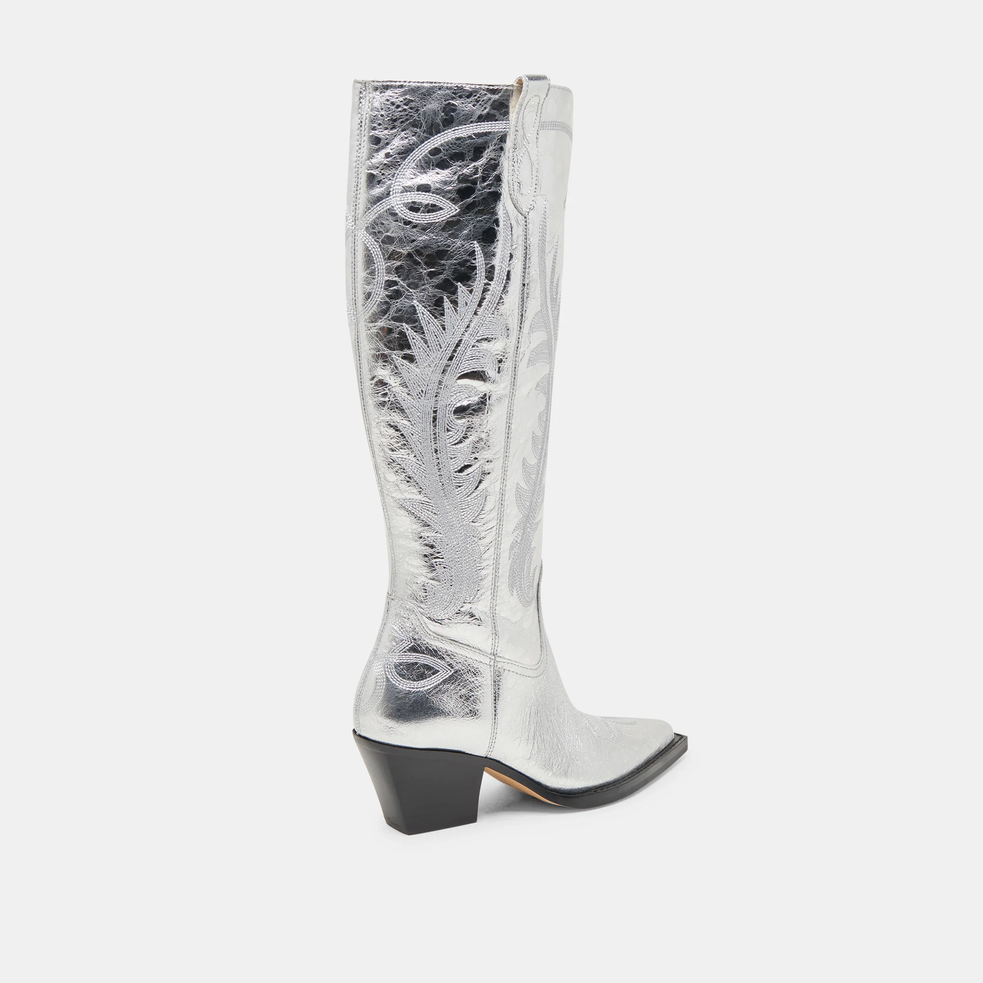 RYATT EXTRA WIDE CALF BOOTS SILVER DISTRESSED LEATHER - Image 3