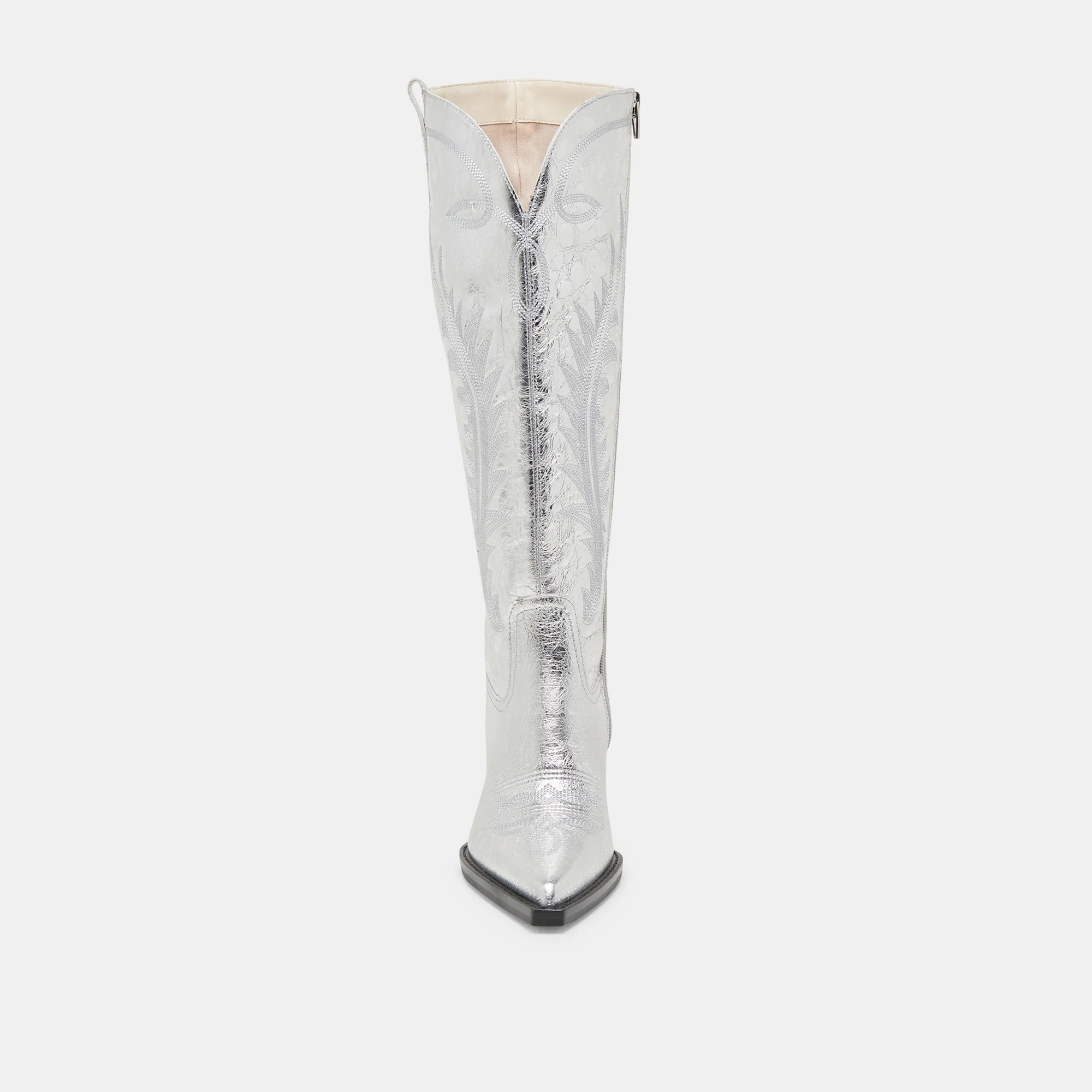 RYATT EXTRA WIDE CALF BOOTS SILVER DISTRESSED LEATHER - Image 8