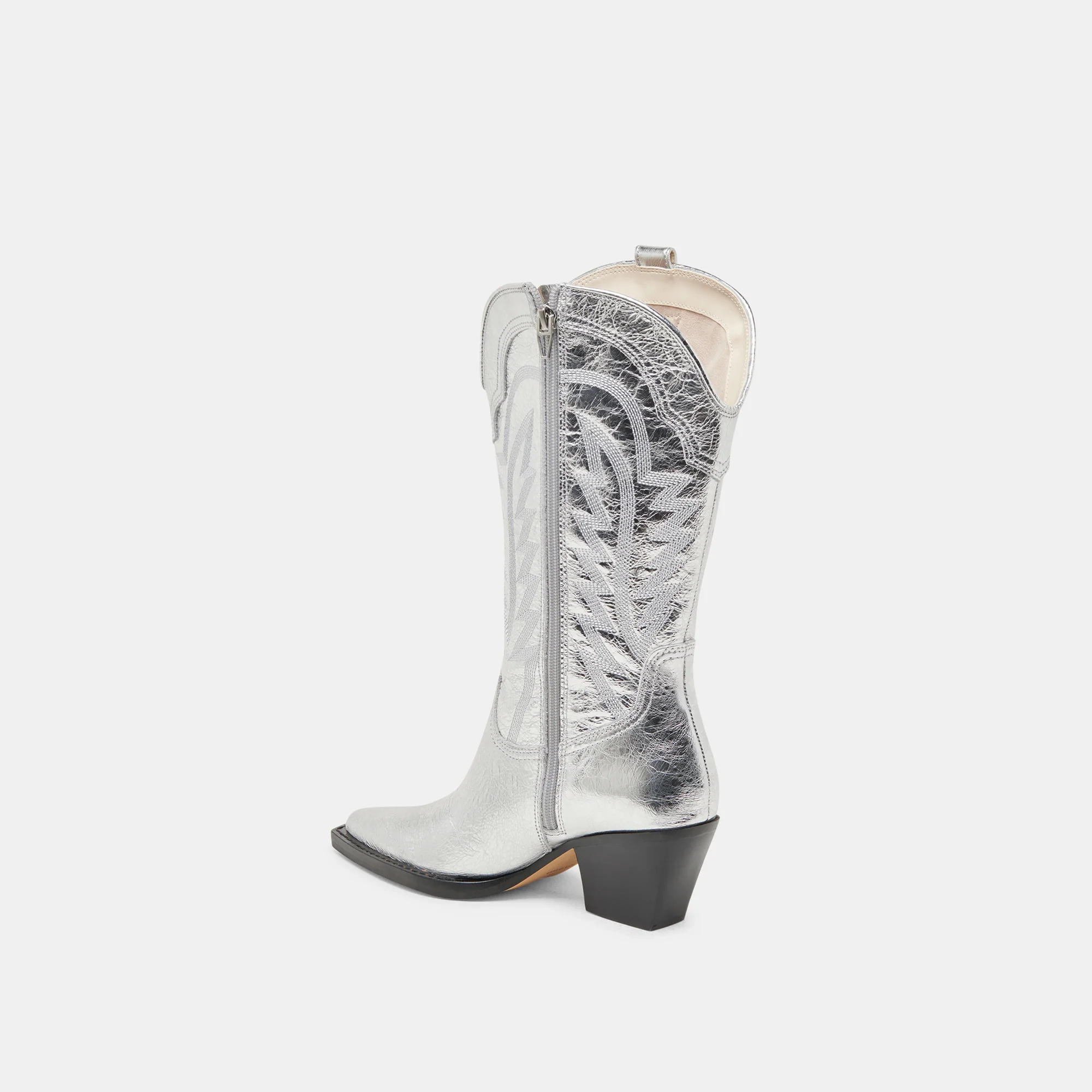 RYLAND EXTRA WIDE CALF BOOTS SILVER DISTRESSED LEATHER - Image 8