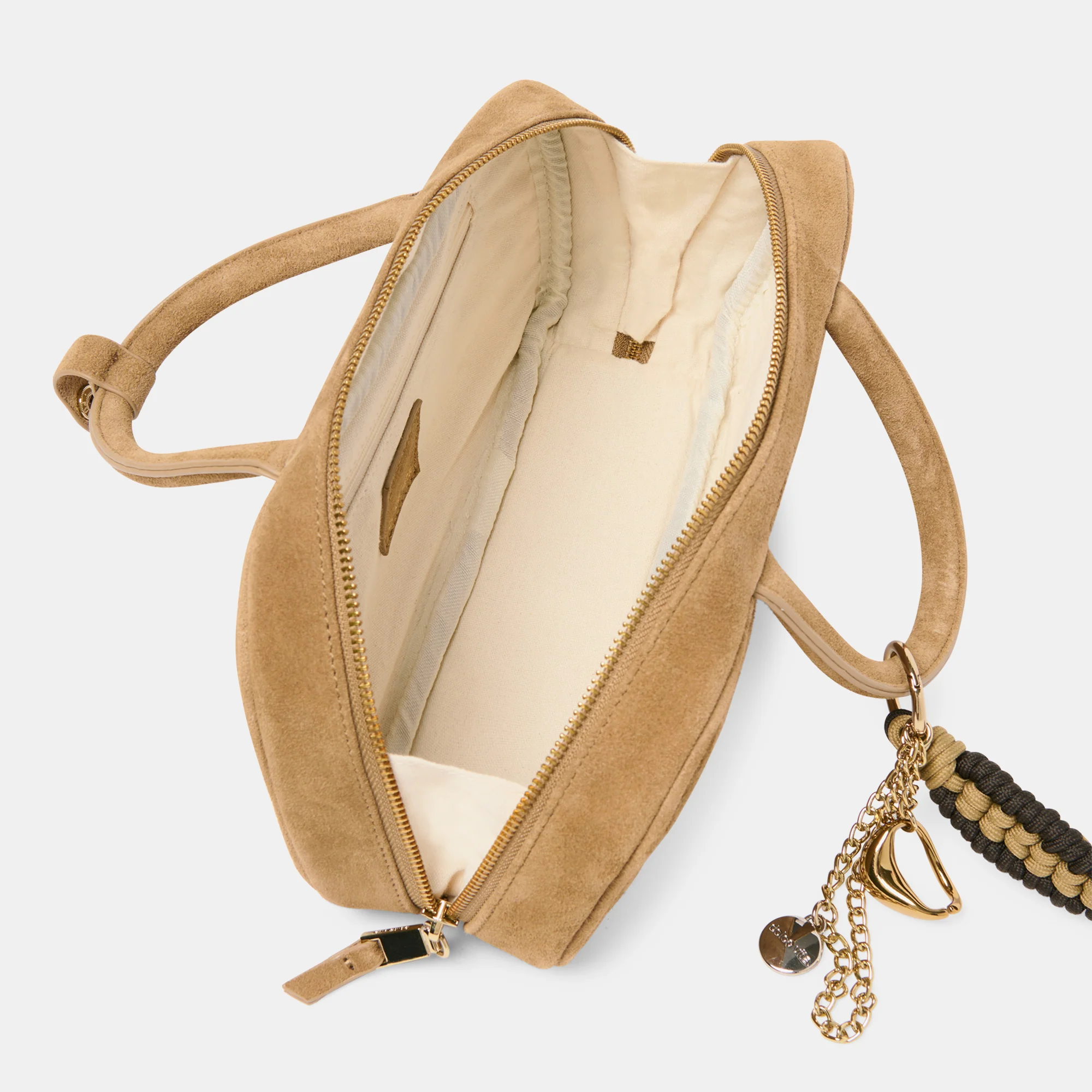 SANTINA HANDBAG TAUPE SUEDE - Image 6