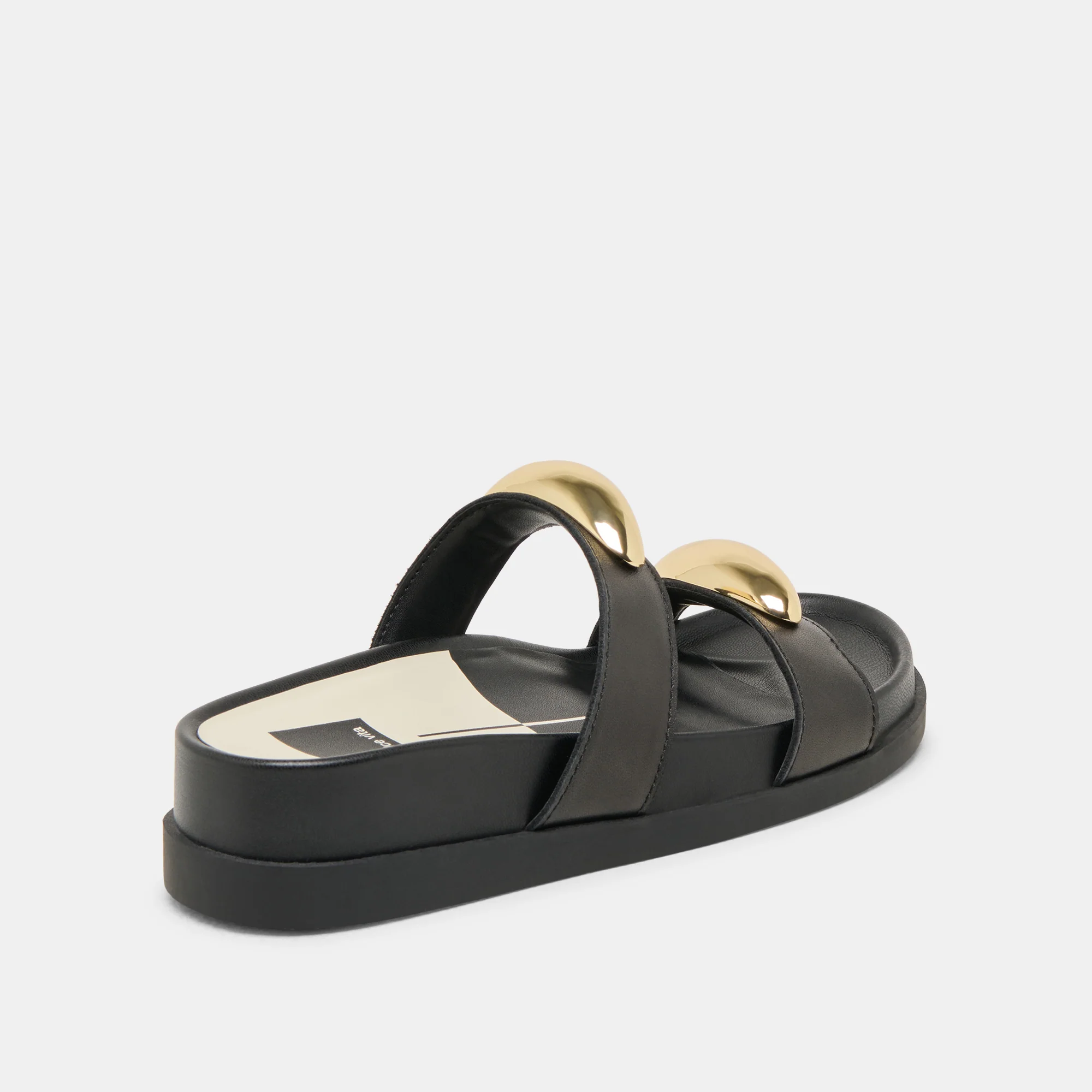 SATINE SANDALS BLACK LEATHER - Image 5