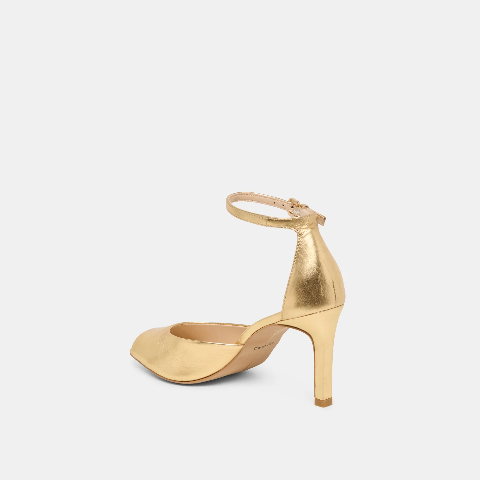 SERLO HEELS GOLD CRINKLE PATENT - Image 6