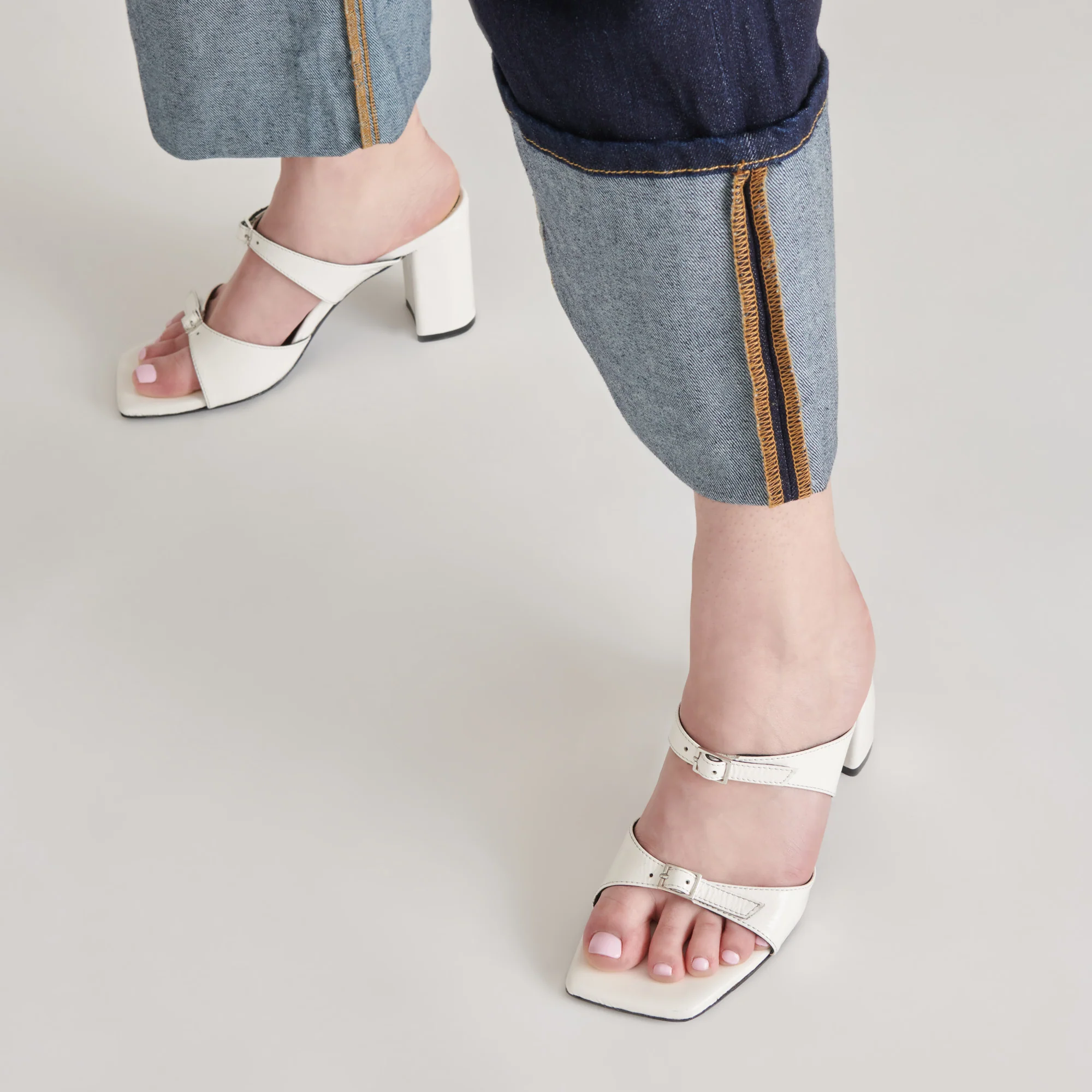 SHANE HEELS OFF WHITE CRINKLE PATENT - Image 5