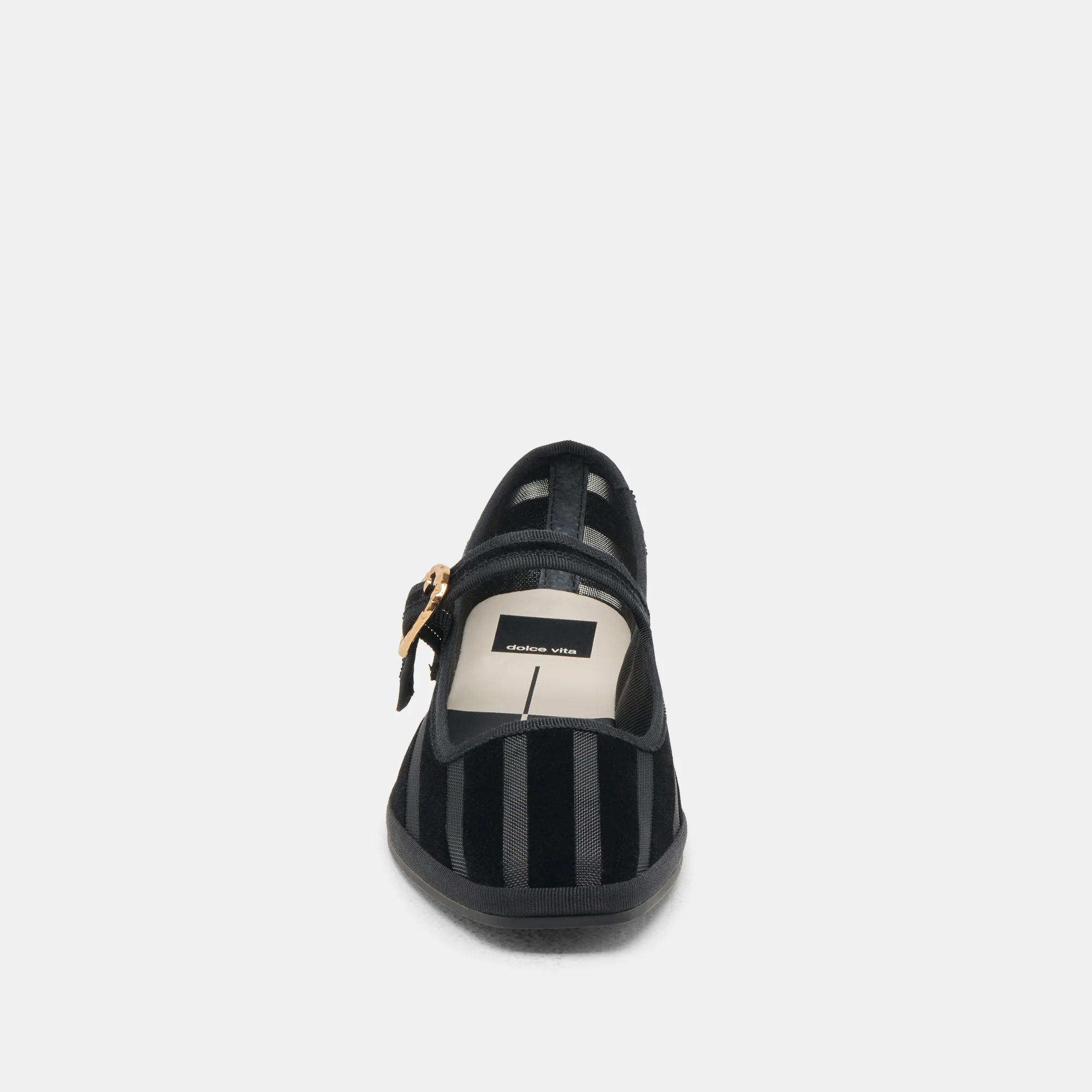 TAMEKA BALLET FLATS BLACK STRIPE MESH - Image 6