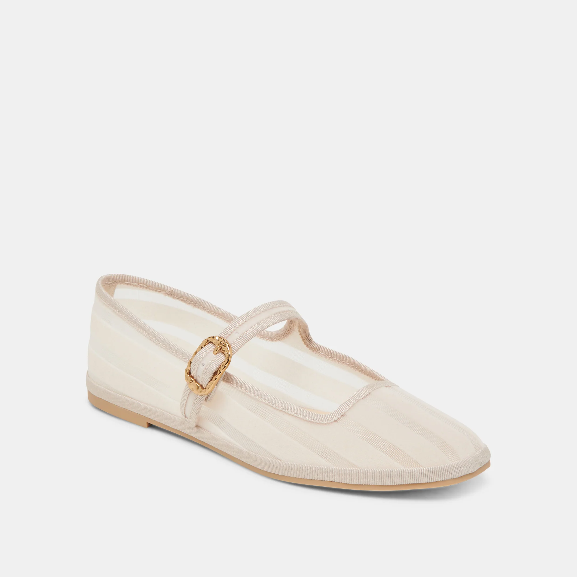 TAMEKA BALLET FLATS BONE STRIPE MESH - Image 3