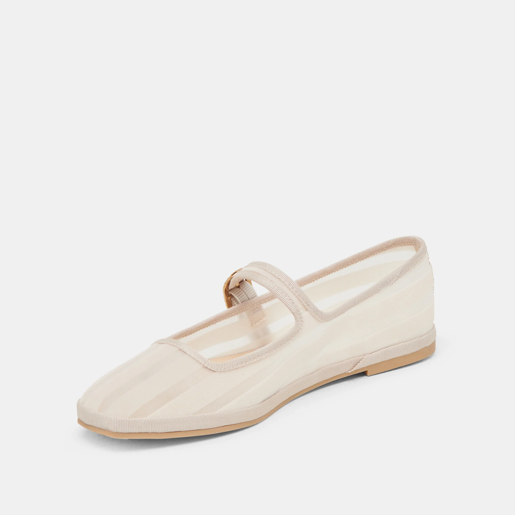 TAMEKA BALLET FLATS BONE STRIPE MESH - Image 6
