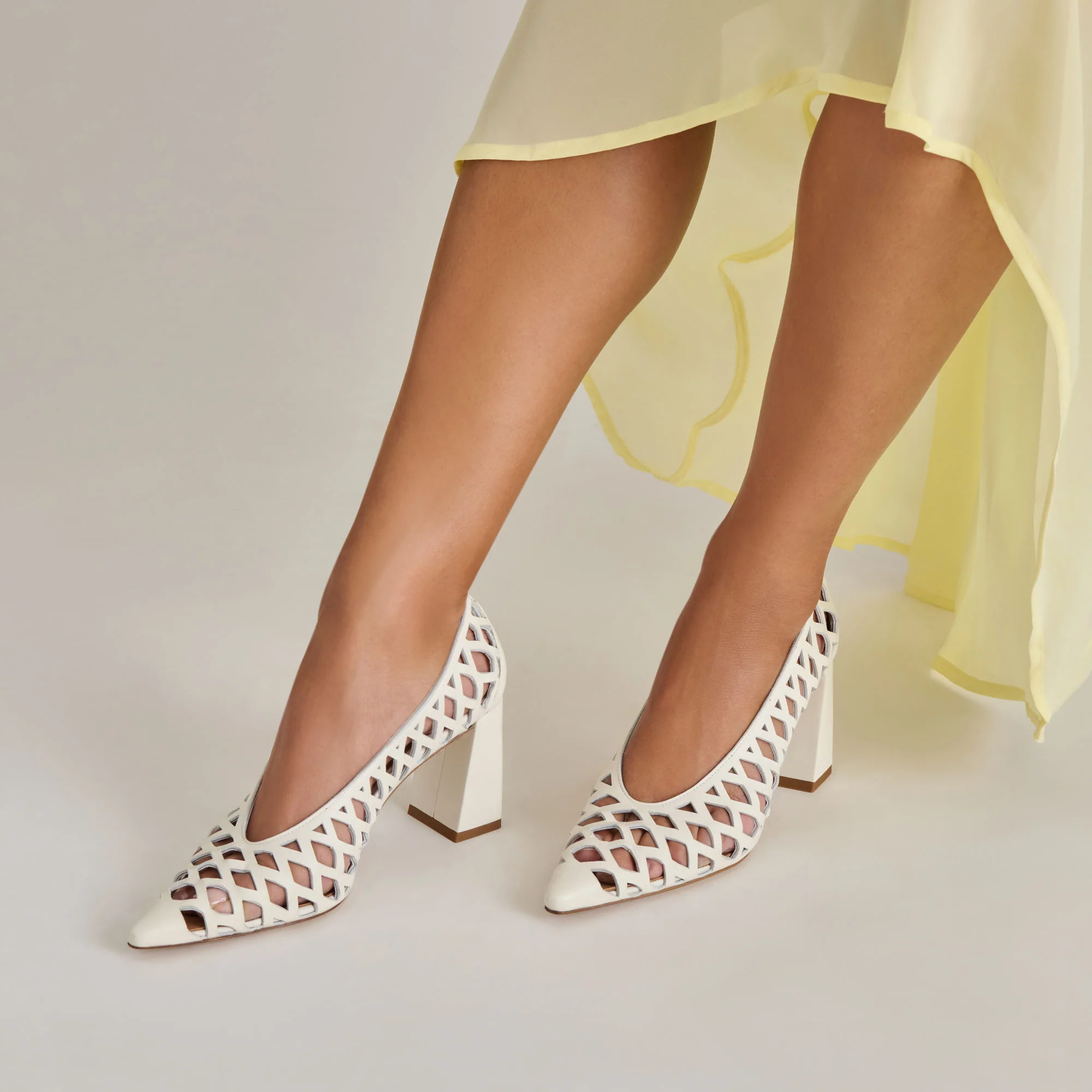TANYA HEELS BONE WOVEN LEATHER - Image 2