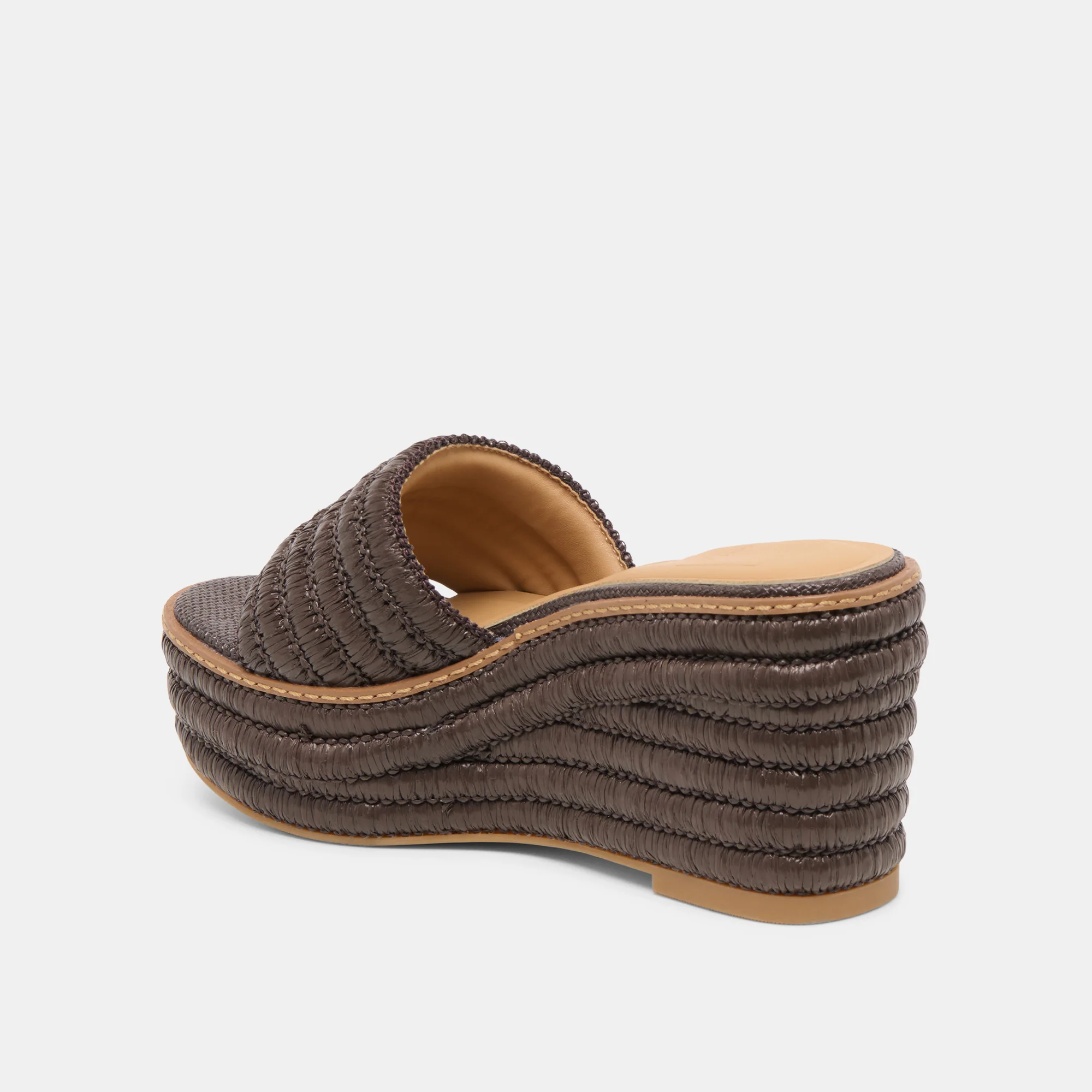 THRONE WIDE WEDGES CHOCOLATE RAFFIA - Image 5