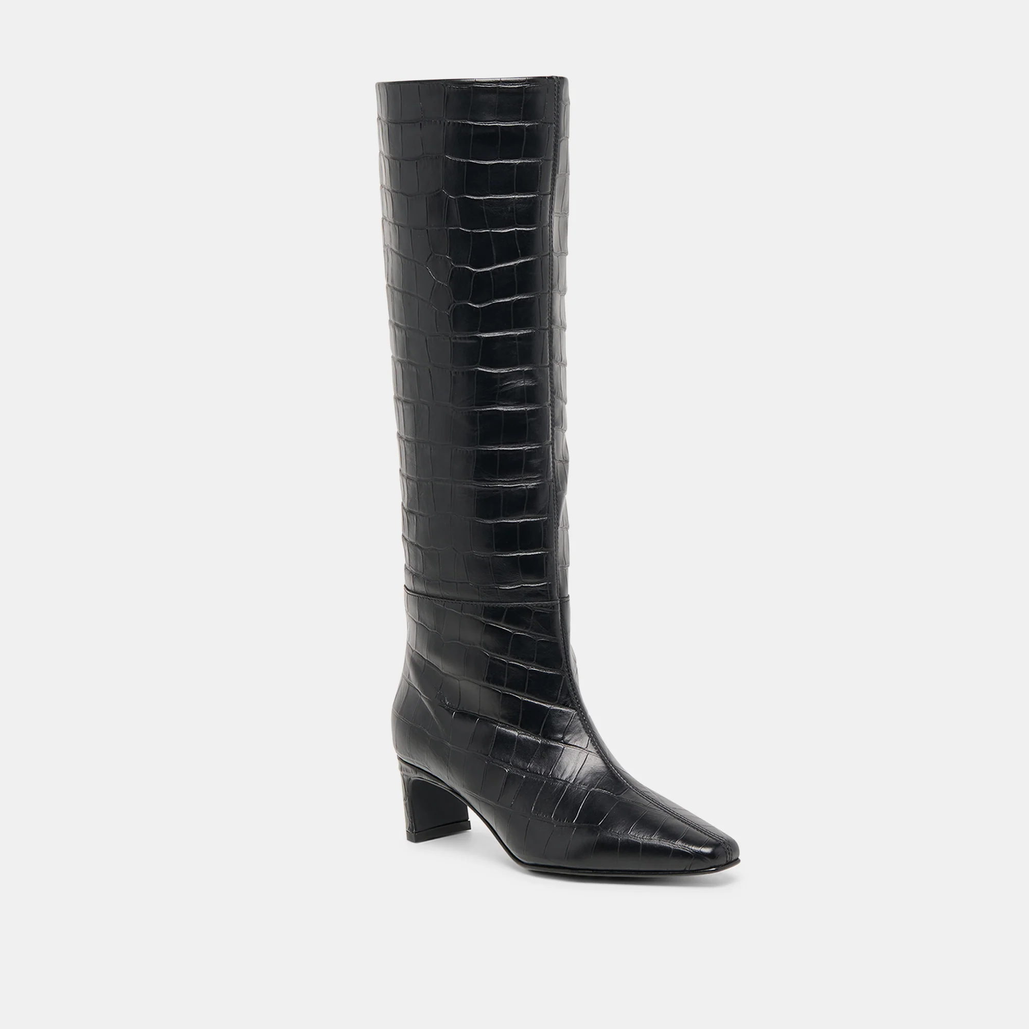 TRIXI BOOTS NOIR CROCO EMBOSSED LEATHER - Image 3