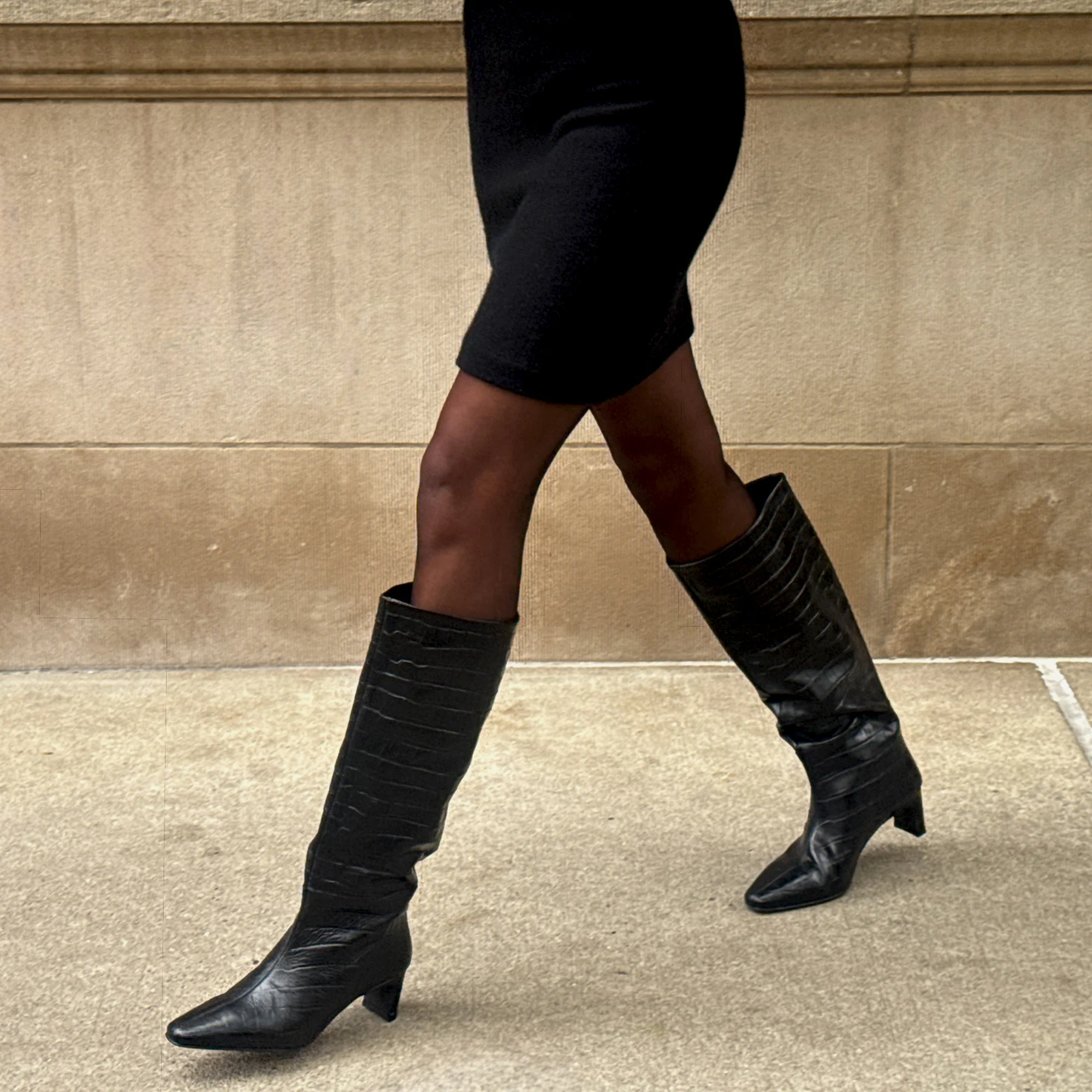 TRIXI BOOTS NOIR CROCO EMBOSSED LEATHER - Image 6