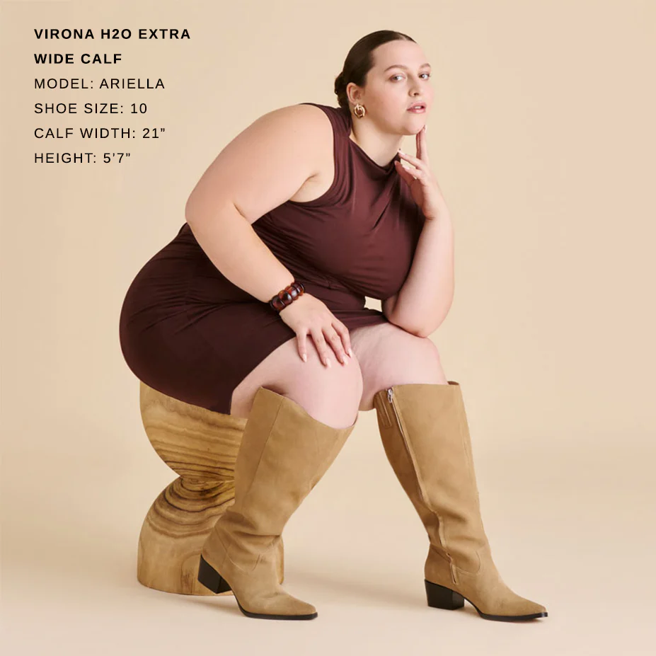 VIRONA H2O EXTRA WIDE CALF BOOTS DK TAUPE SUEDE - Image 4