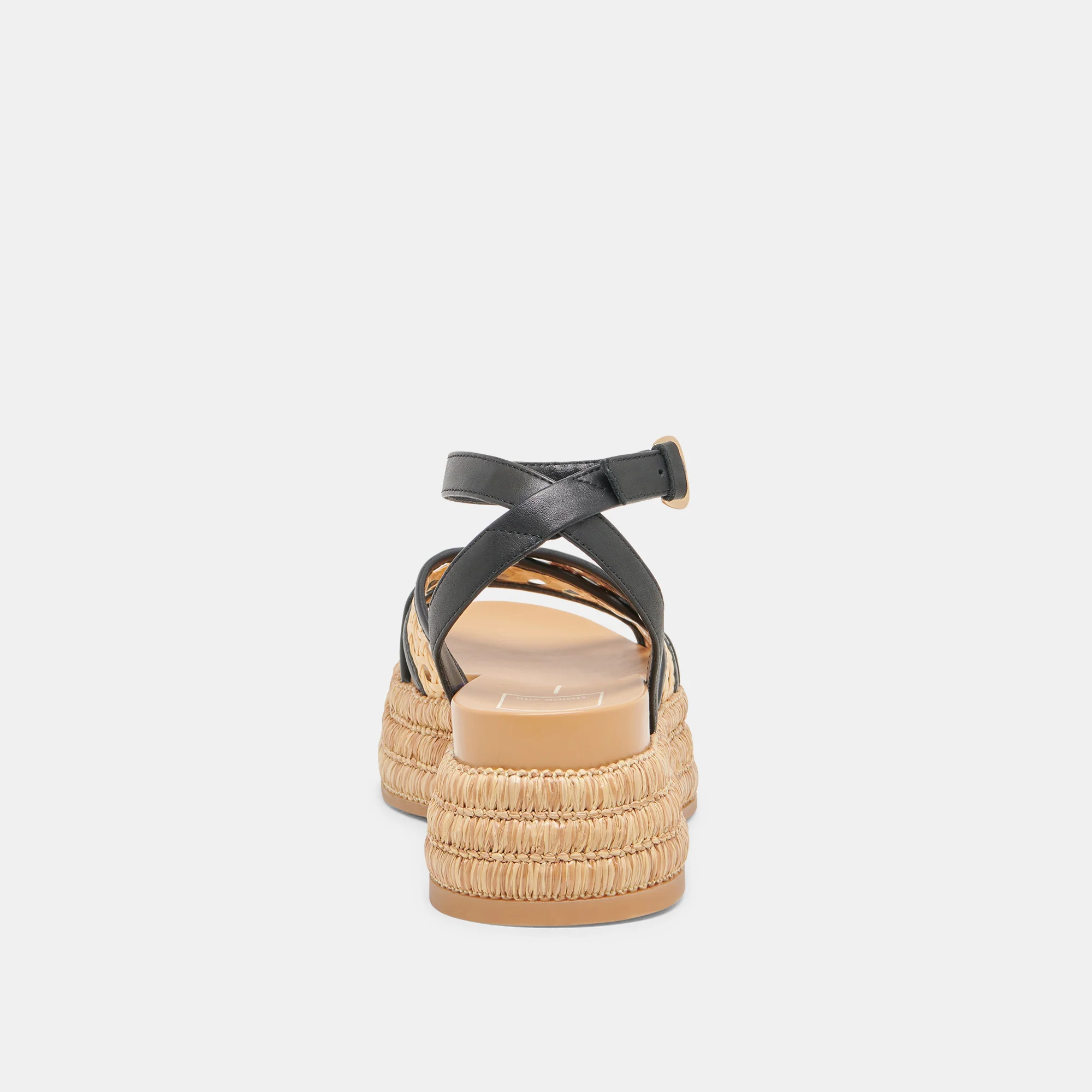 WRILEY SANDALS BLACK WOVEN RAFFIA - Image 8