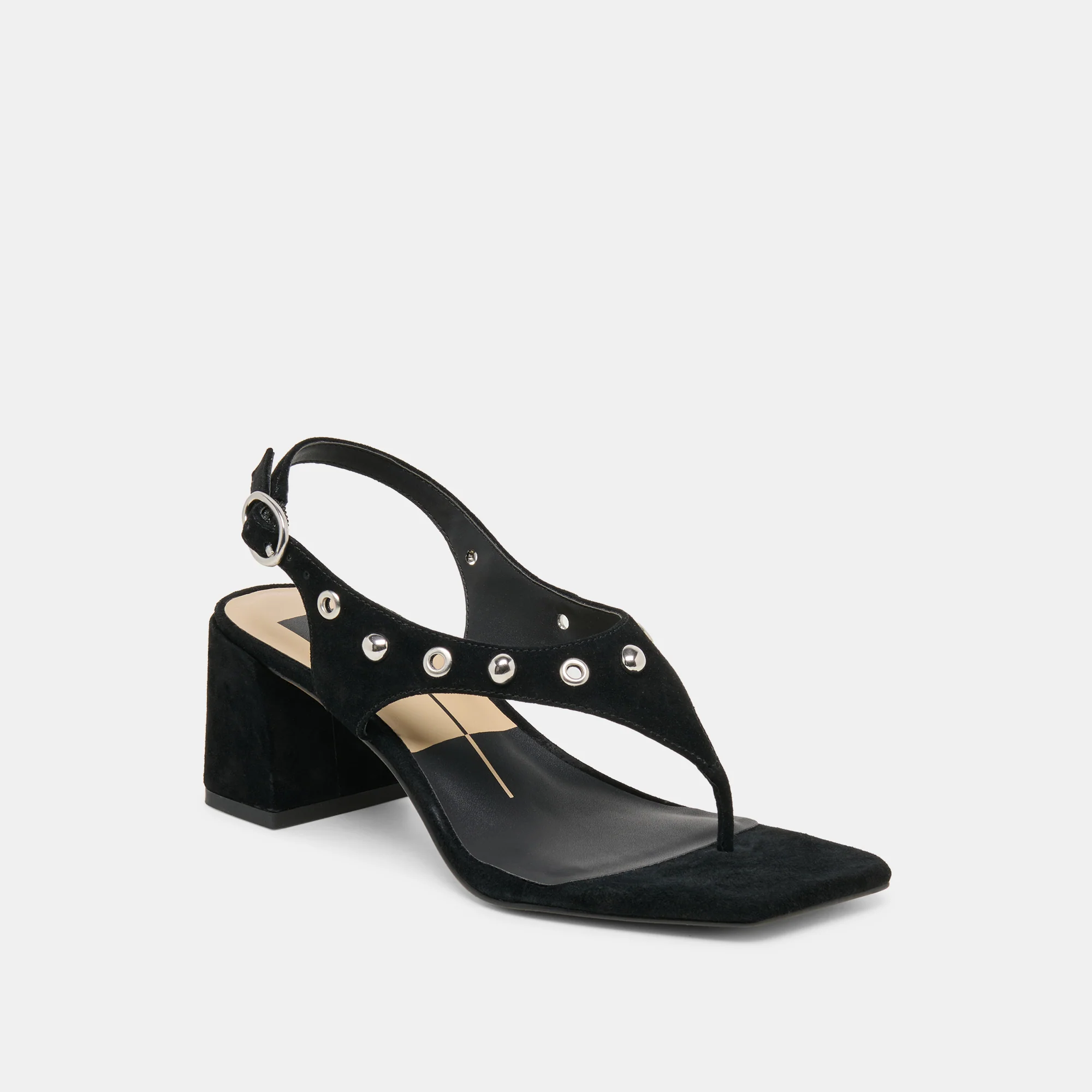 YVES STUD HEELS ONYX SUEDE - Image 2