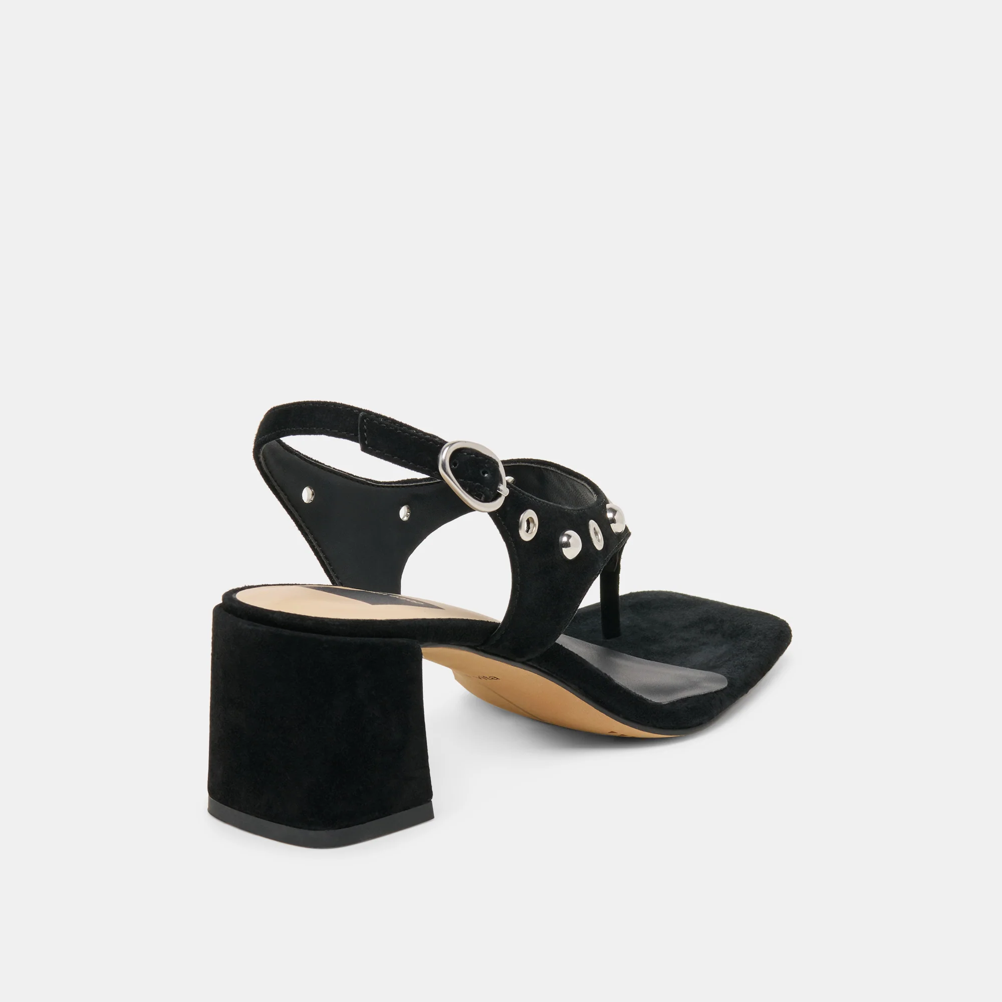YVES STUD HEELS ONYX SUEDE - Image 3