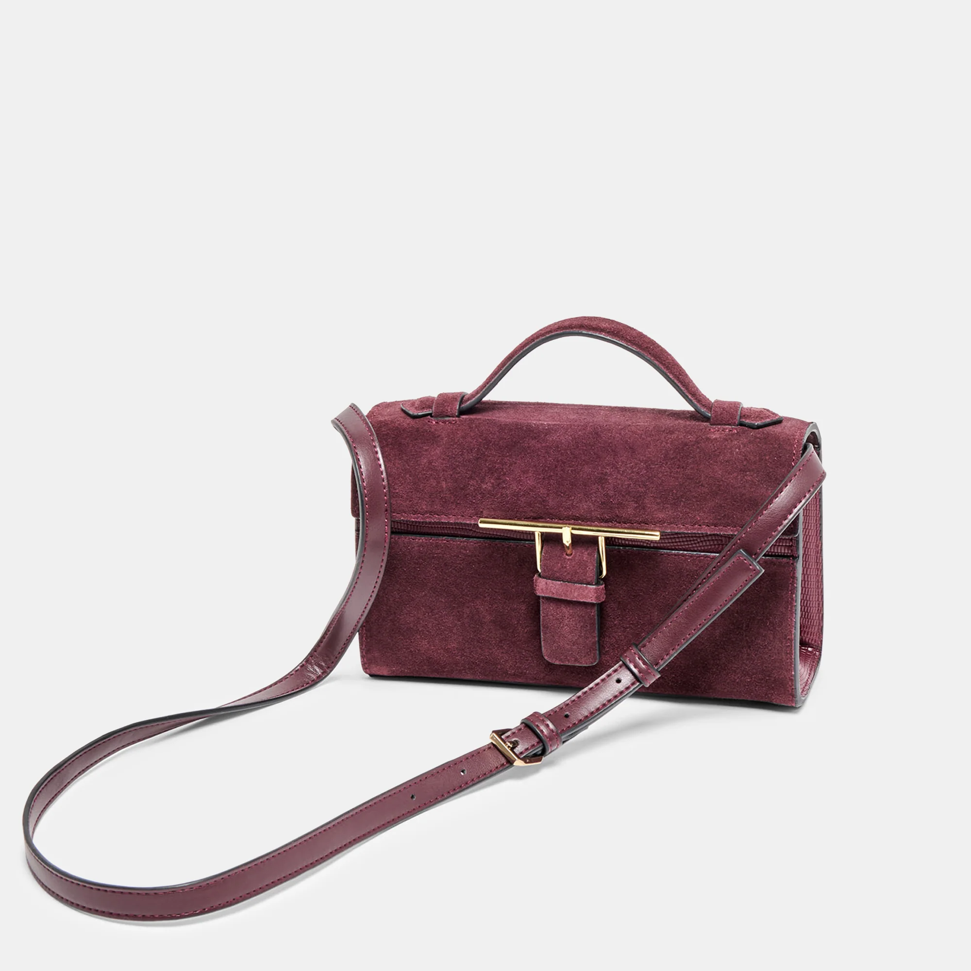 ZANNONE CROSSBODY BURGUNDY SUEDE - Image 10