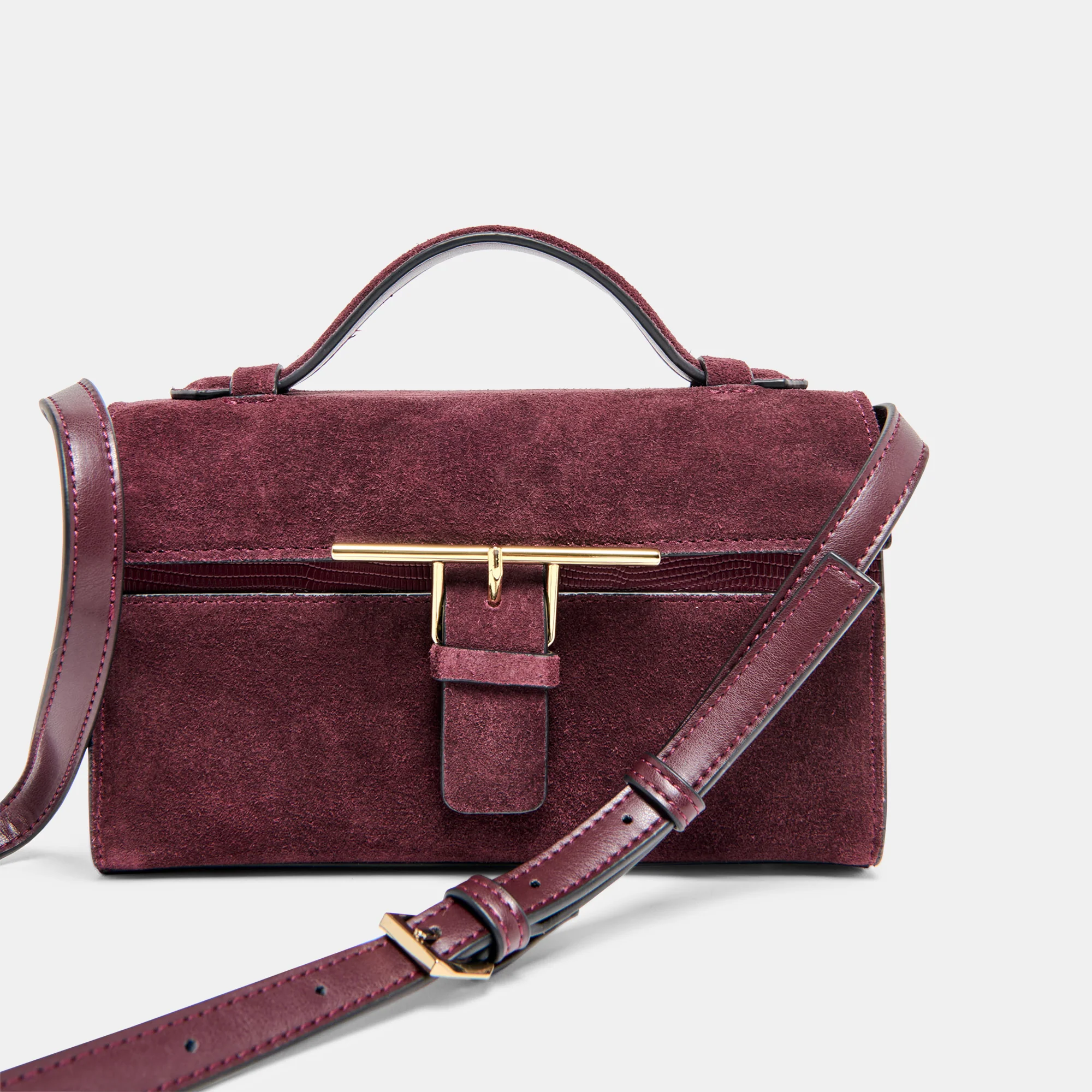 ZANNONE CROSSBODY BURGUNDY SUEDE - Image 8