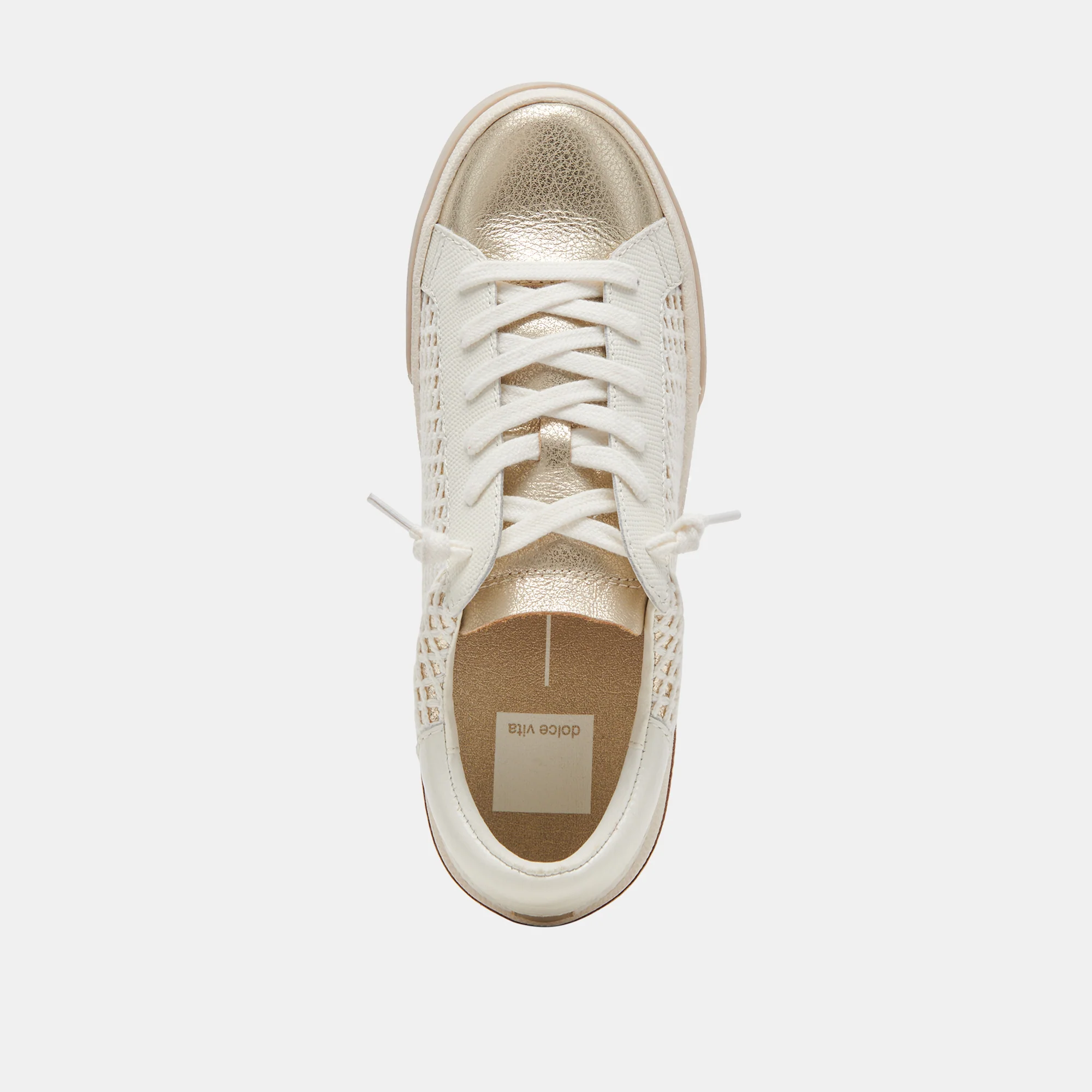 ZINA SNEAKERS BONE GOLD WOVEN - Image 11