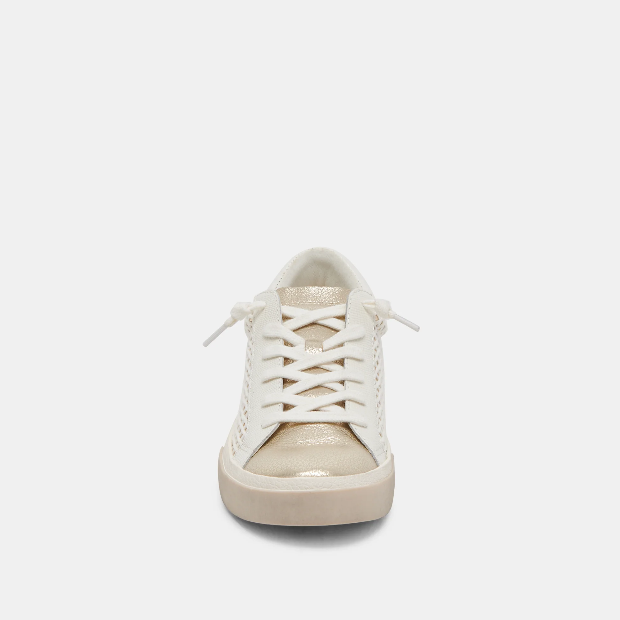 ZINA WIDE SNEAKERS BONE GOLD WOVEN - Image 6